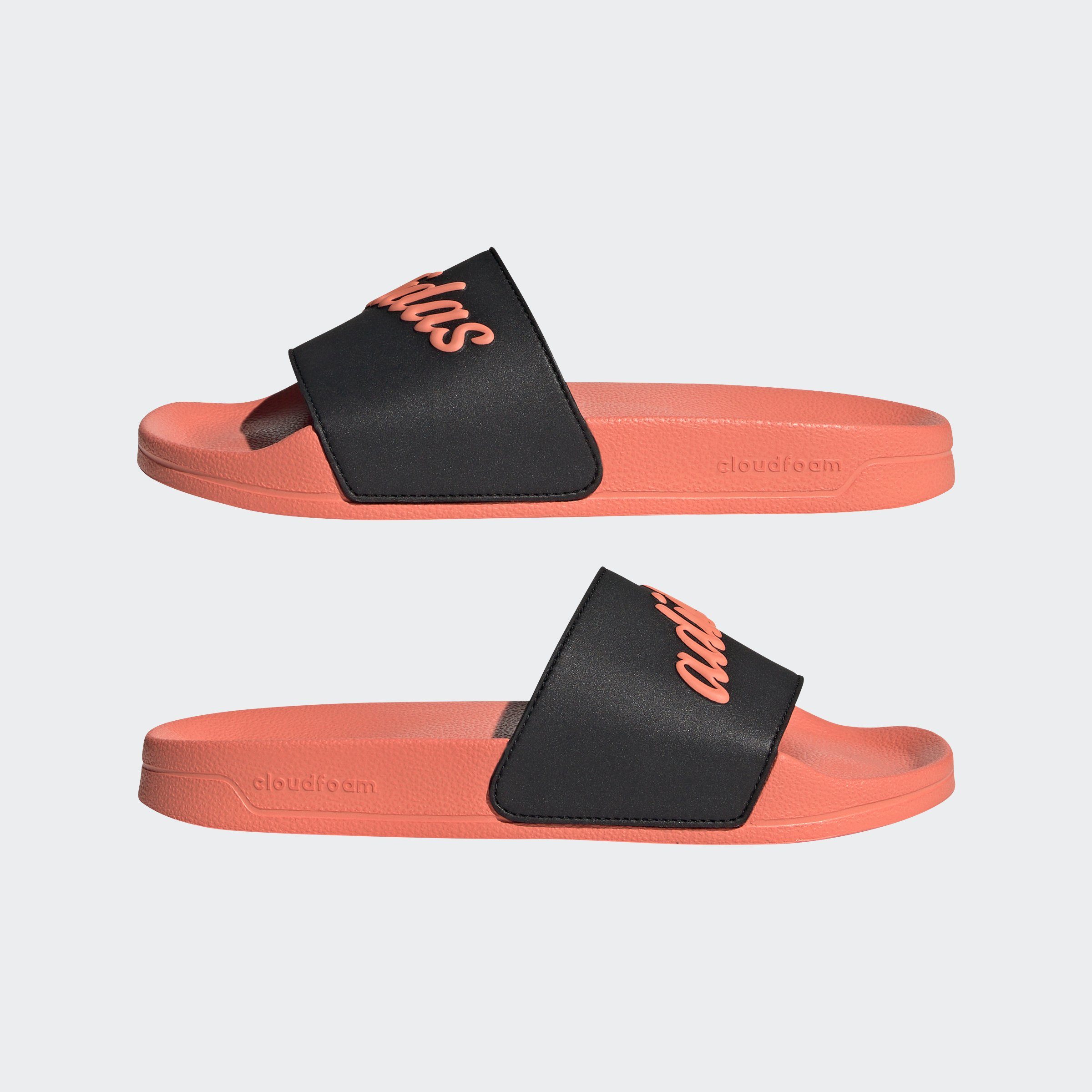 adidas Sportswear SHOWER Coral ADILETTE Core / Black Semi Fusion Badesandale / Coral Semi Fusion