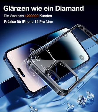 Mutoy Smartphone-Hülle iPhone 14 Pro Max Hülle,Klare stoßfeste dünne Silikon case, Vergilbungsbeständige Transparente Rückseite TPU Handyhülle