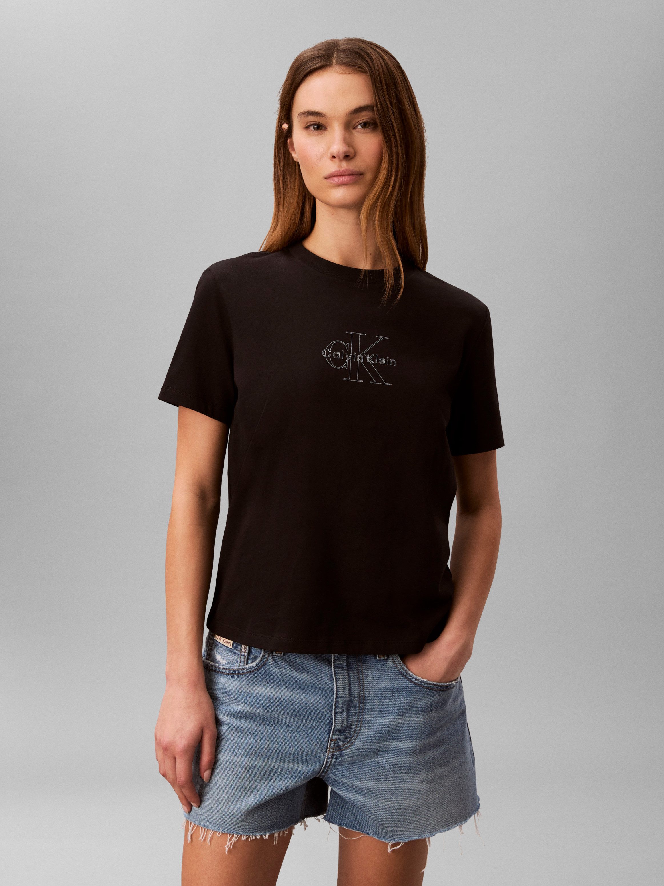 Calvin Klein Jeans T-Shirt CLASIC MONOLOGO TEE Regular fit mit Rundhalsausschnitt
