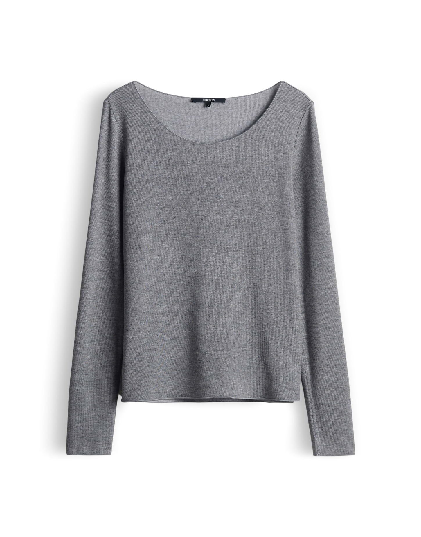 someday Langarmshirt Kirosa soft long aus fließender Viskose Gerader Schnitt mit Rundhalsausschnitt für vielseitige Layerings – Bild 2 von 5