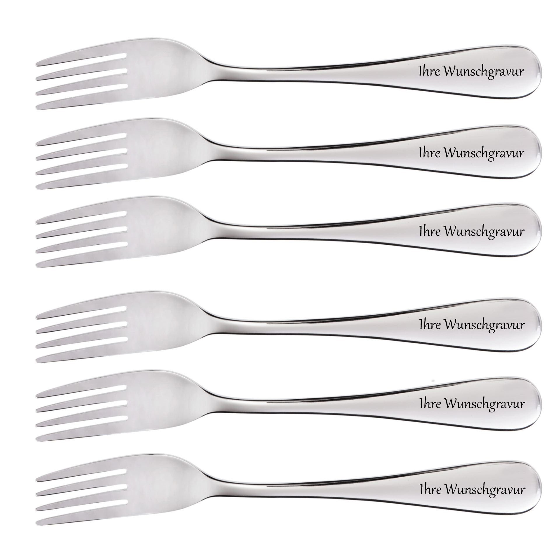GRÄWE Kinderbesteck Kindergabel 6 Stück, inkl. Ihrer persönlichen Namensgravur (6-tlg), Edelstahl 18/10, inklusive Ihrer persönlichen Wunschgravur