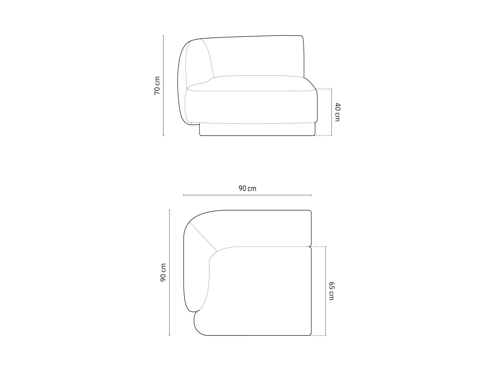 Micadoni Sofa-Eckelement Miley, Eckmodul 1-Sitzer