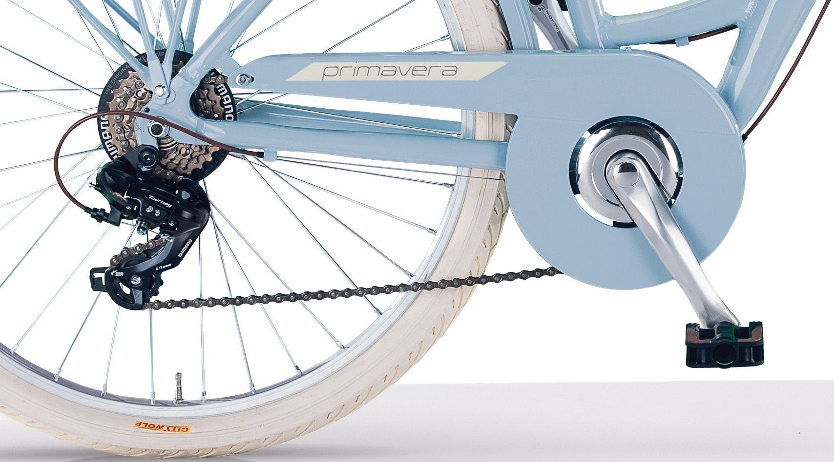MBM City bike PRIMAVERA, 6-speed Shimano TY300 derailleur, derailleur gears, for women, derailleur gears