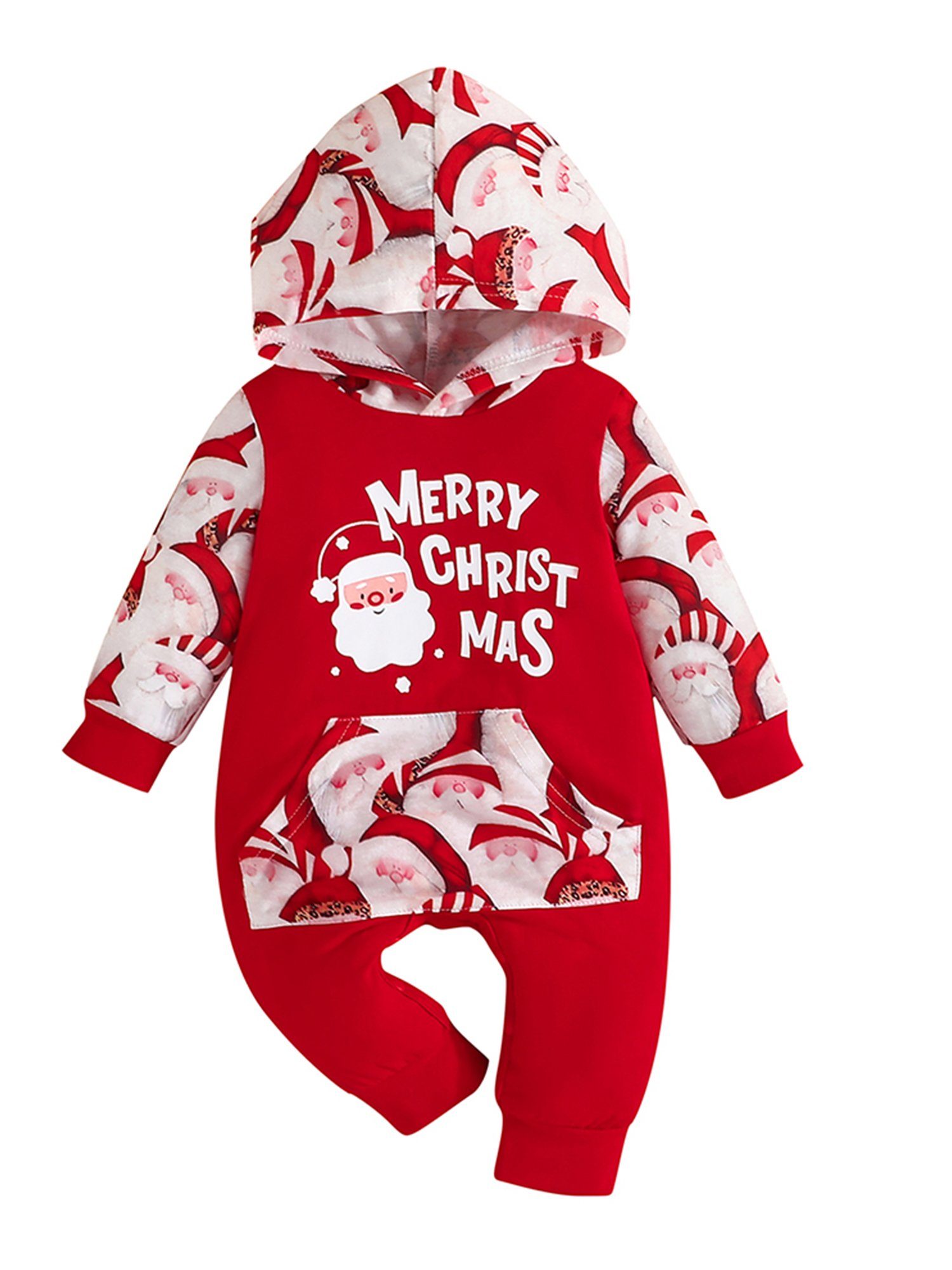 Lapastyle Strampler Schön Weihnachtsdruck Kapuzenpullover mit Kapuze, Neugeborenenanzug Geburtstagsgeschenke, Weihnachtsfeiern