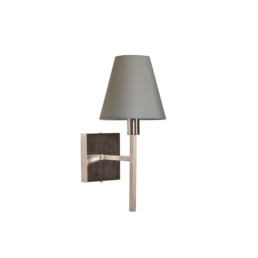 Modern Grau E14 Licht-Erlebnisse Nickel THOMASINA, Wandlampe Metall Wandleuchte Beleuchtung ohne Leuchtmittel, Schlafzimmer