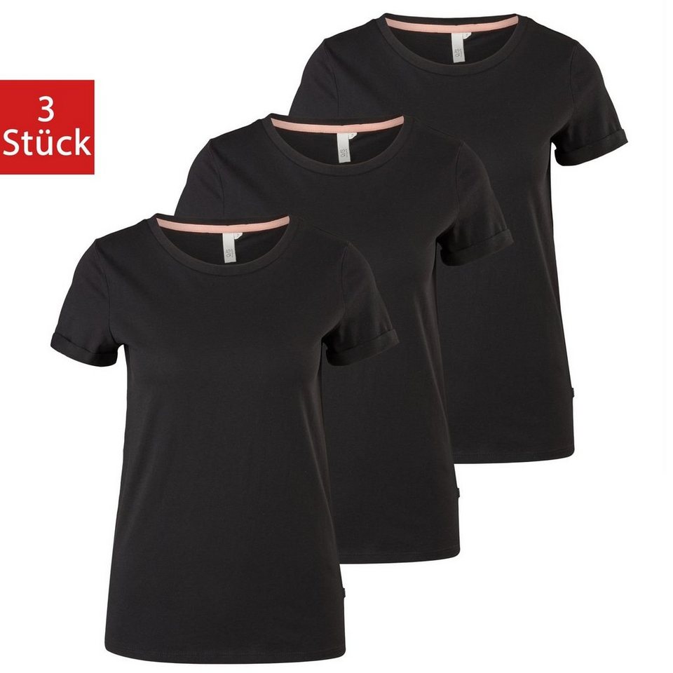 s.Oliver T-Shirt Basic (3-tlg) kurzarm, Rundhals, modernes Design, im 3er  Pack