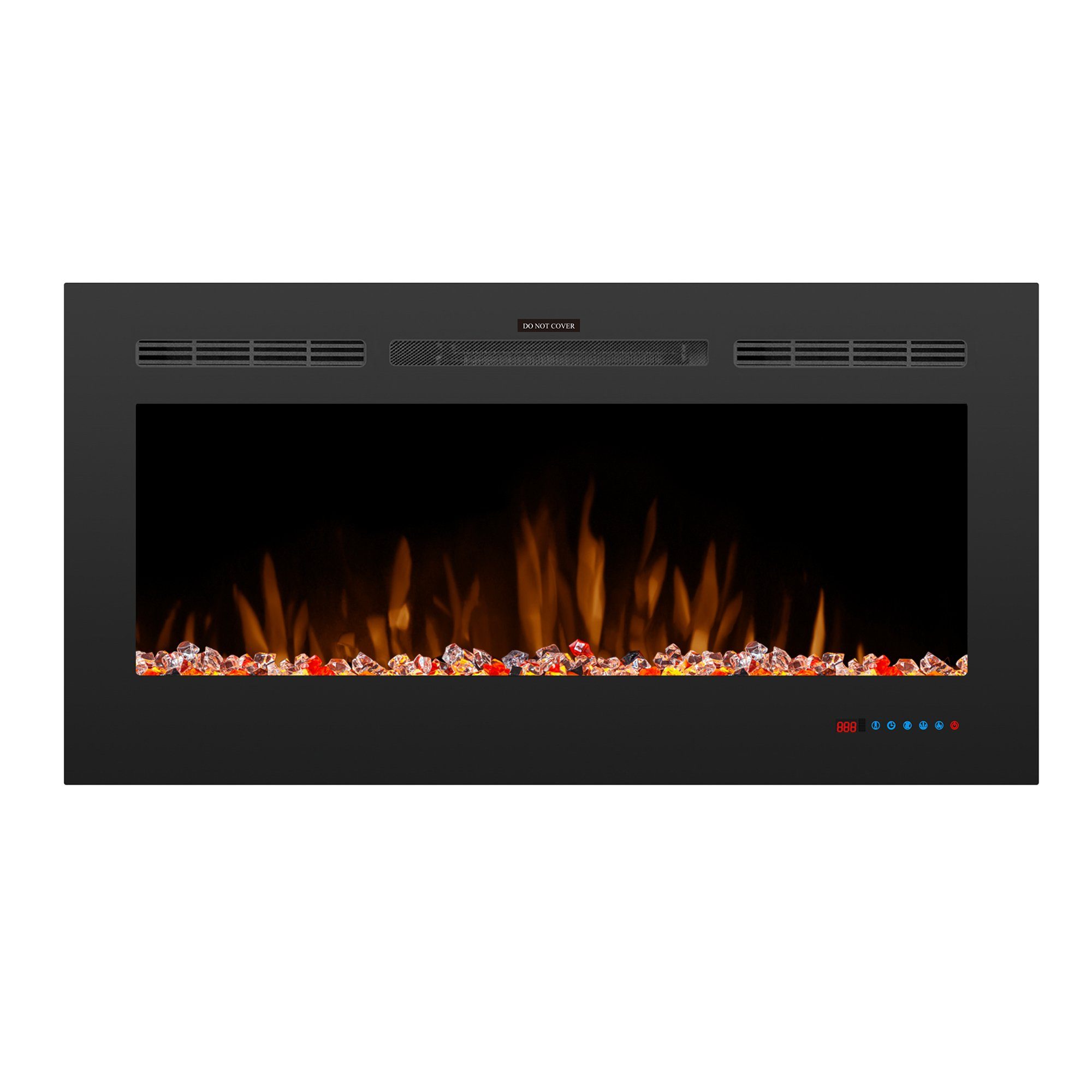 Flieks Elektrokamin, Einbaukamin mit Heizung, Wandkamin 3D