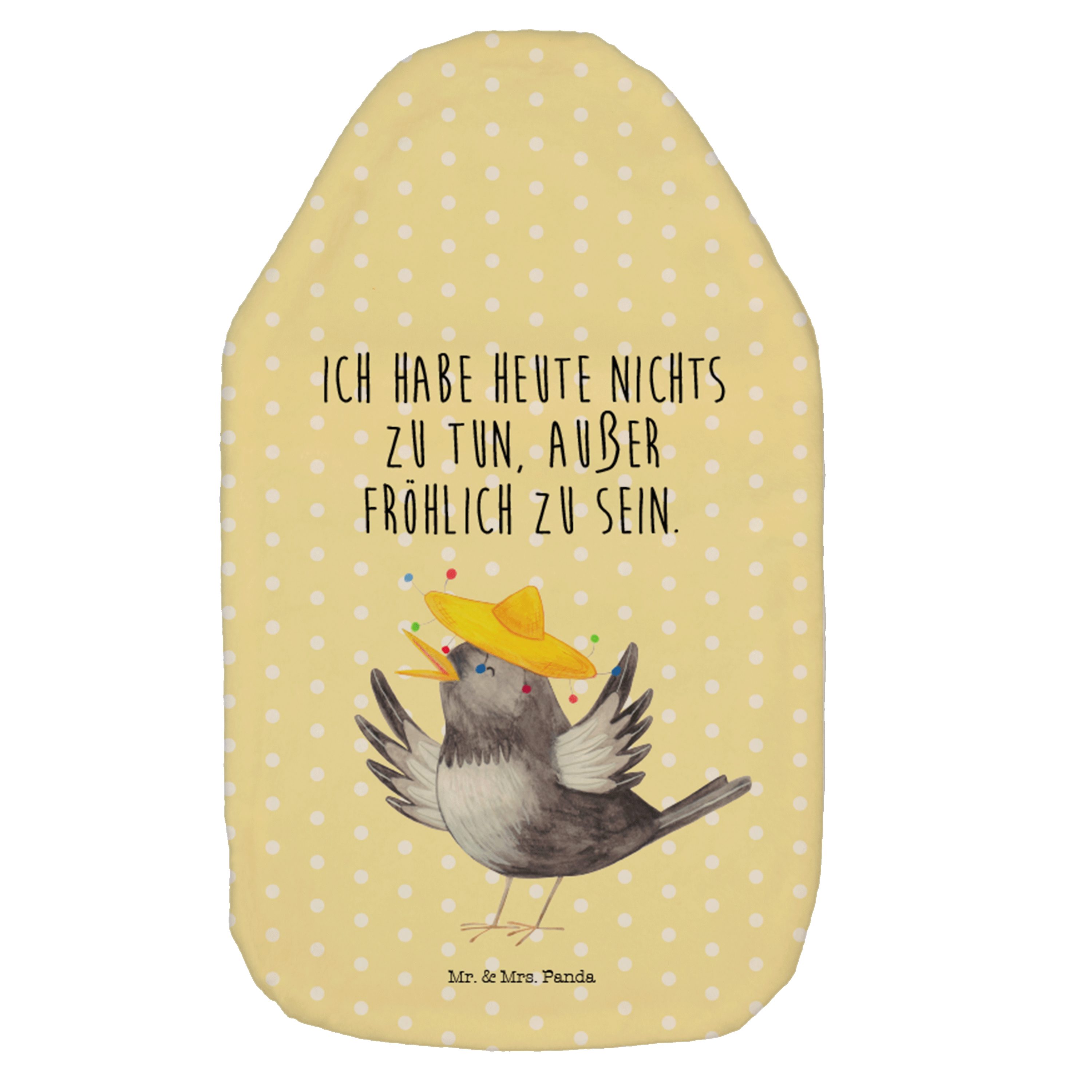 Mr. & Mrs. Panda Wärmflasche »Rabe mit Sombrero Gelb Pastell
