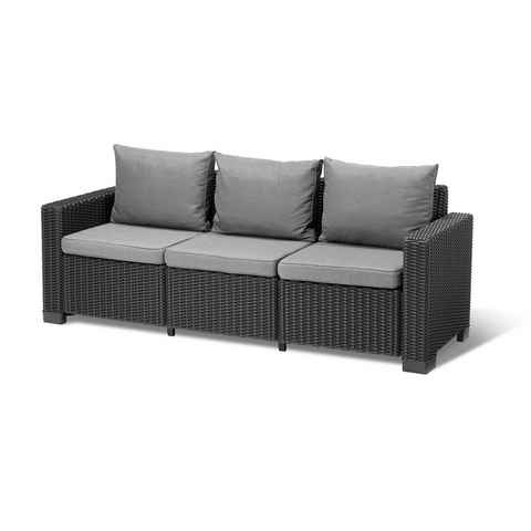 Allibert Gartenlounge-Set CALIFORNIA, inkl. extradicken Sitzkissen von 7,5 cm und Rückenkissen (12 cm)