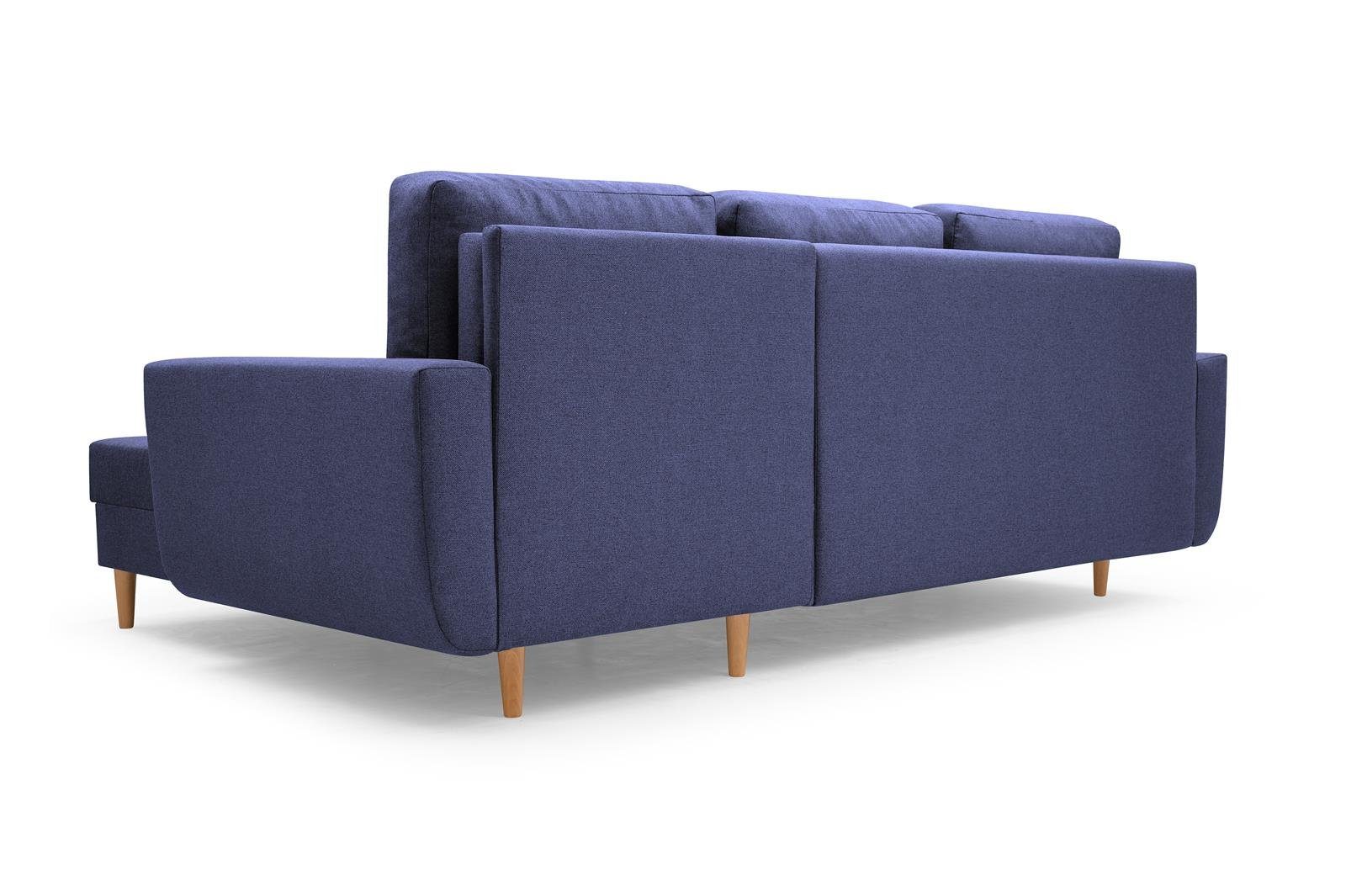 Marienblau mit 79) Couch (malmo universelle mit mane Sofa new Polsterecke ONLY, Beautysofa Schlaffunktion, Ecksofa