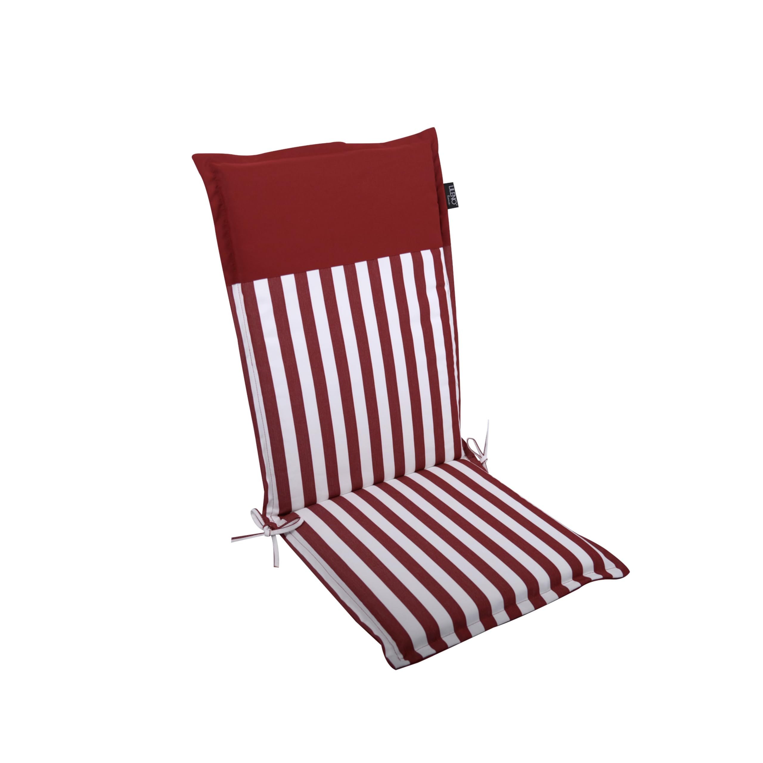 LILENO HOME Hochlehnerauflage Gartenstuhl Auflage, bequeme Sitzauflage für Gartenmöbel, Stuhlkissen, (1 St., 1er Set), Polsterauflage Streifen Sand, Sitzpolster für Klappstühle