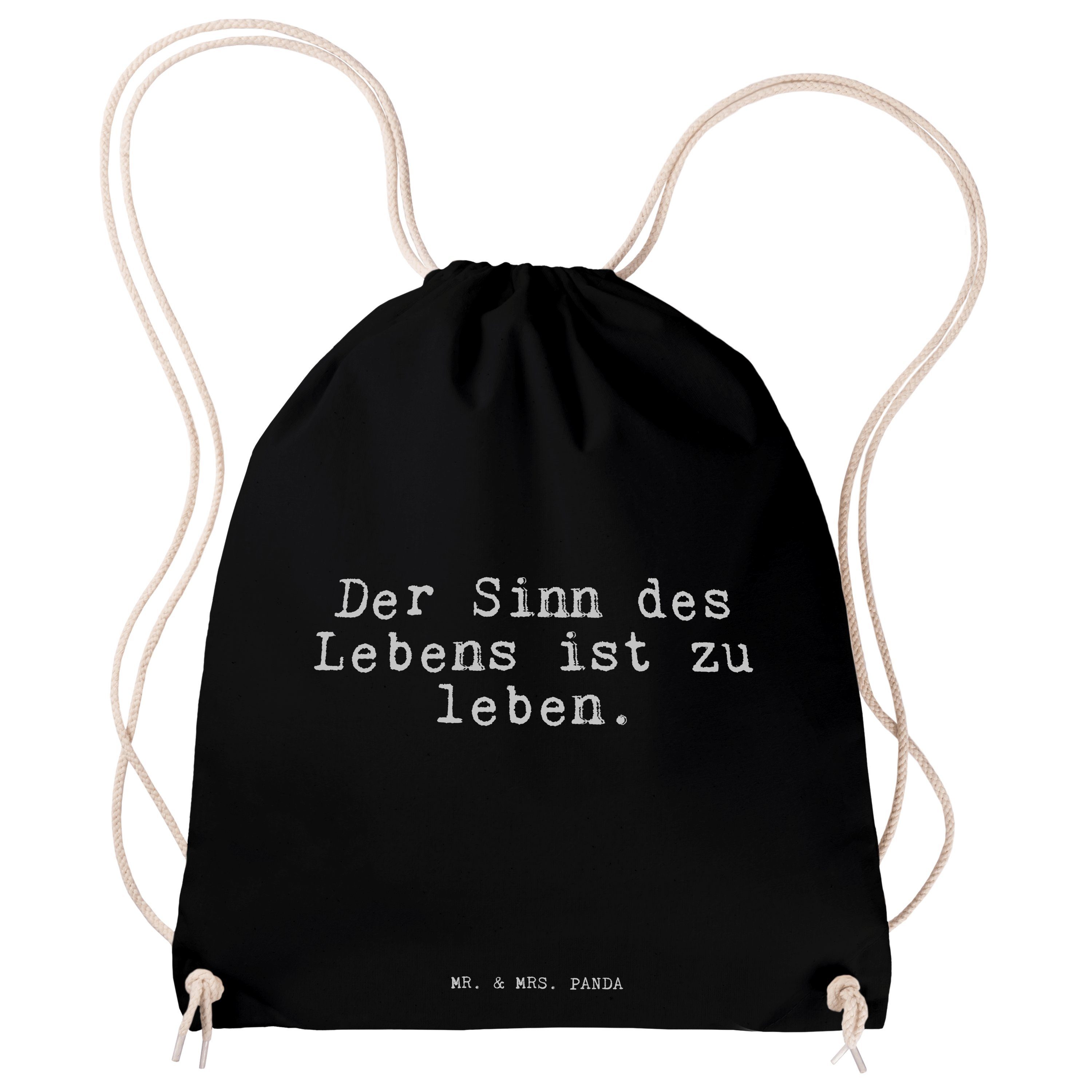 des & Panda Sporttasche Sinn - (1-tlg) Lebenssi Geschenk, Der Lebens... Mr. Schwarz Sinnhaftigkeit, Mrs. -