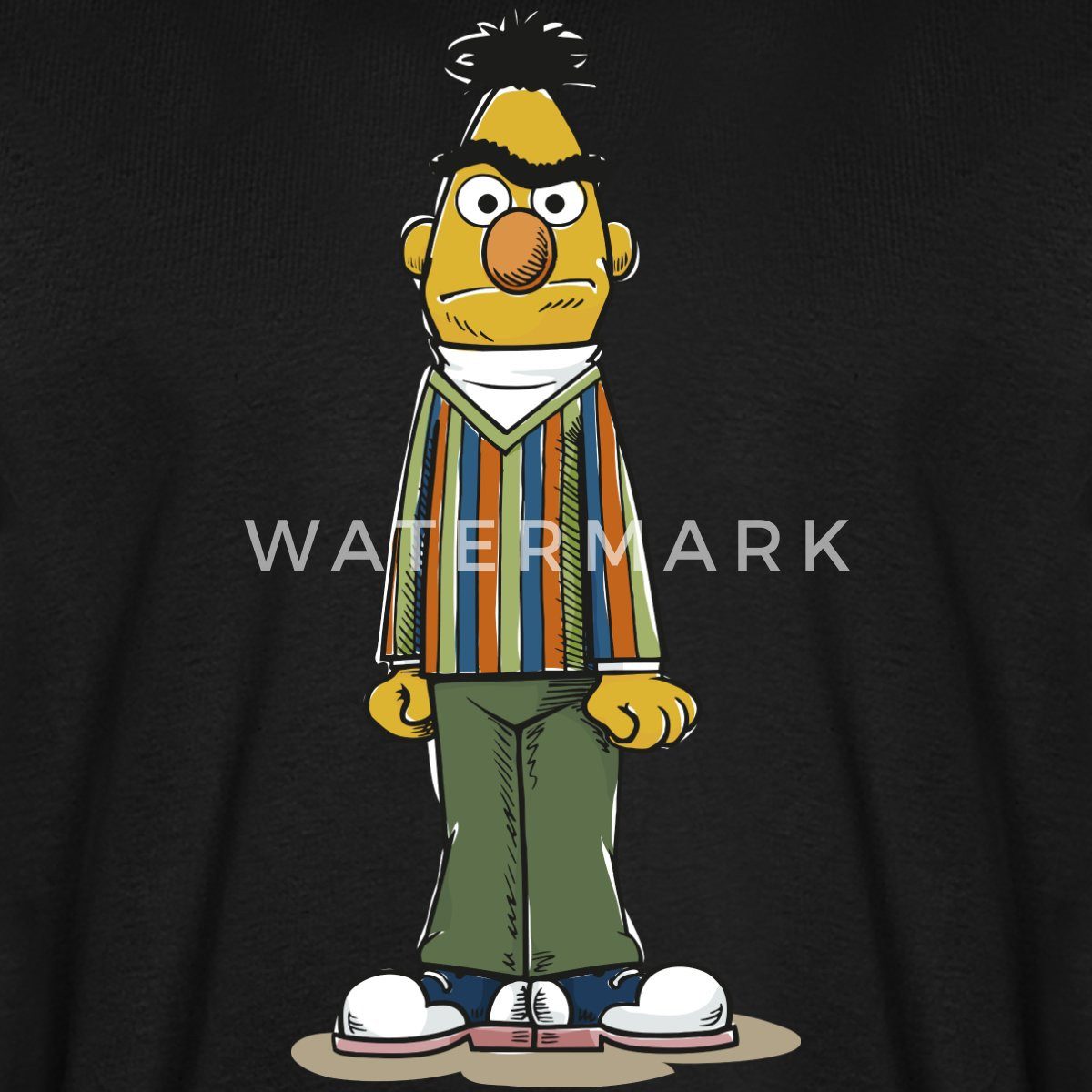 Spreadshirt T-Shirt Sesamstraße Bert wütend Männer Premium T-Shirt (1-tlg)