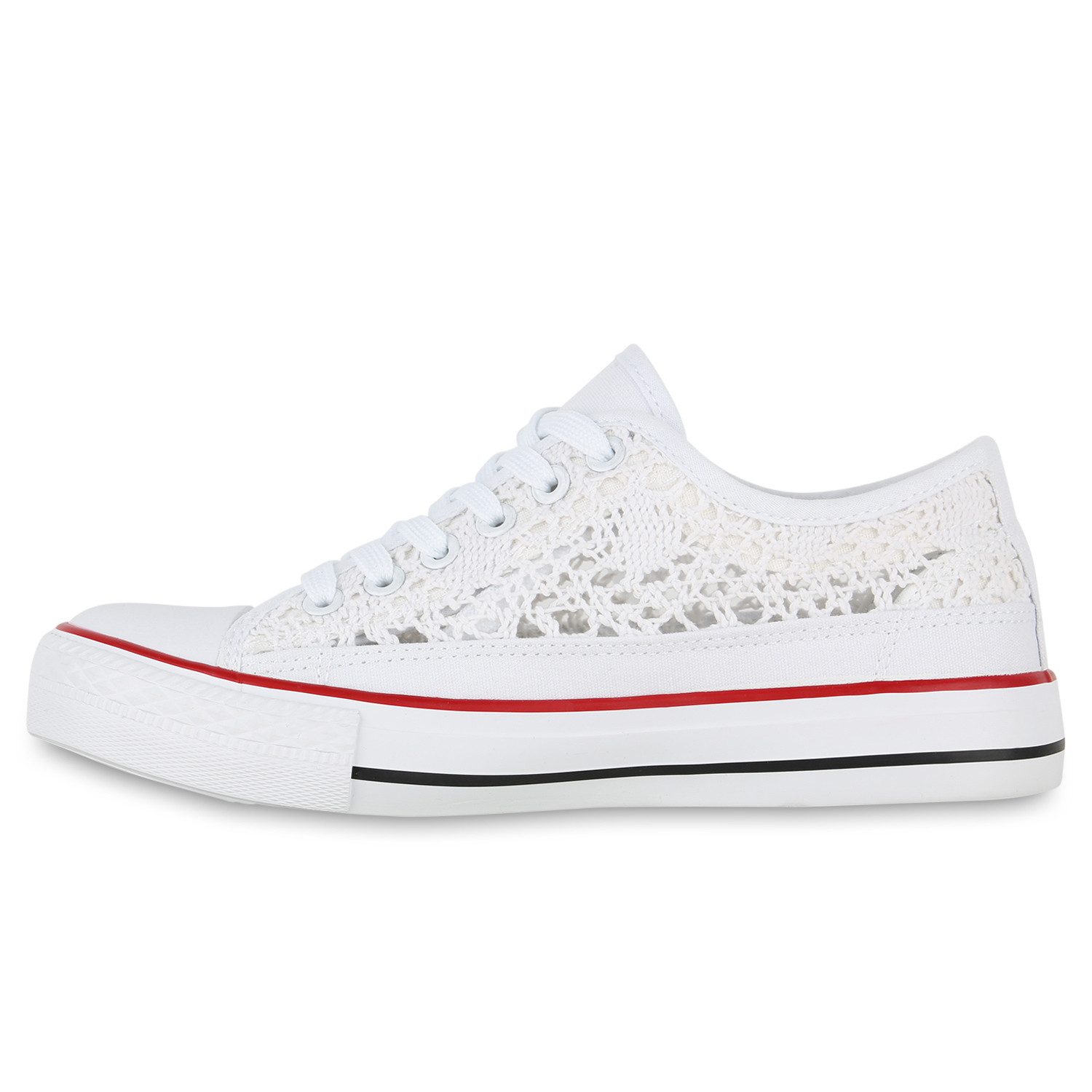 VAN HILL 841311 Sneaker Damen Sneaker Low Bequeme Schnürer Spitze Freizeit Stoff