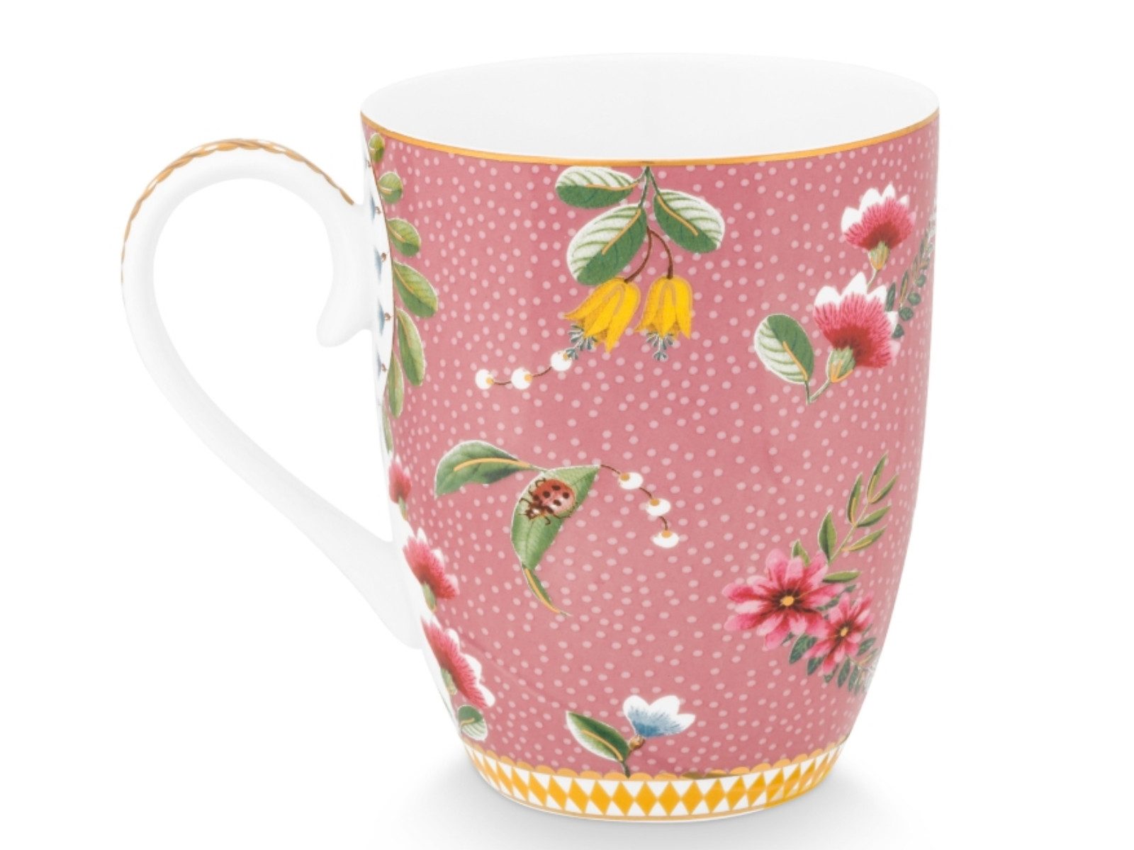 PiP Studio Becher La Majorelle Becher large pink o.Affe 0,35 l, Porzellan, Mug Large La Majorelle Pink 350ml