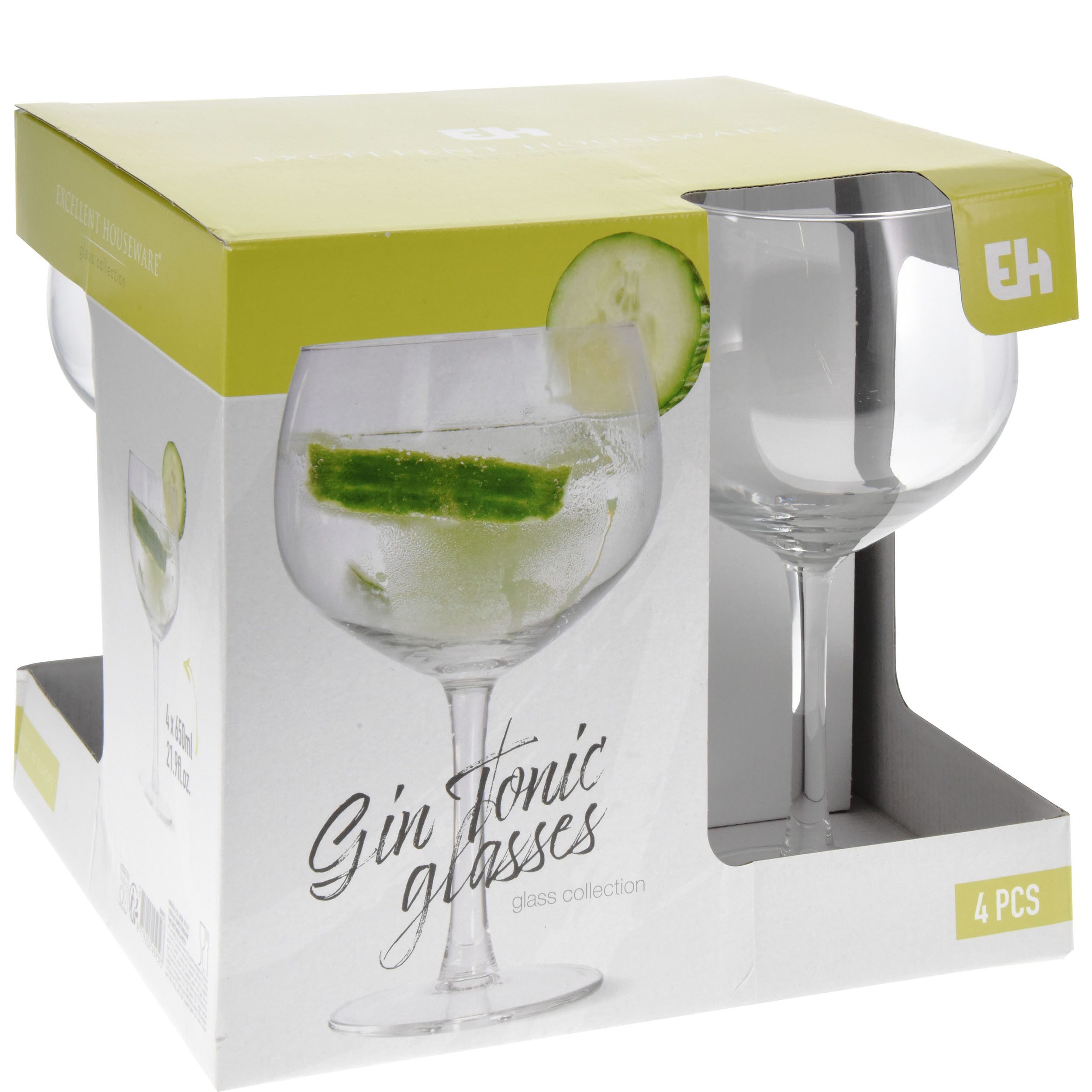 Annastore Aperitifglas 4-tlg. Set bauchige Gin Gläser - Ballon Gläser für Gin Cocktailgläser, 4-tlg., Spülmaschinenfest