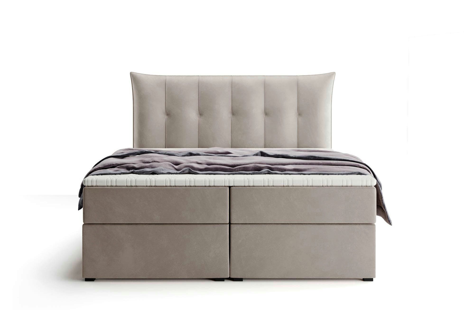 Labett Boxspringbett mit Bettkasten & H3/H4 Matratze PREMIUM 10, 160x200 180x200 200x200 (2 Bettkästen, Topper), 7-Zonen Taschenfederkernmatratze H3 oder H4