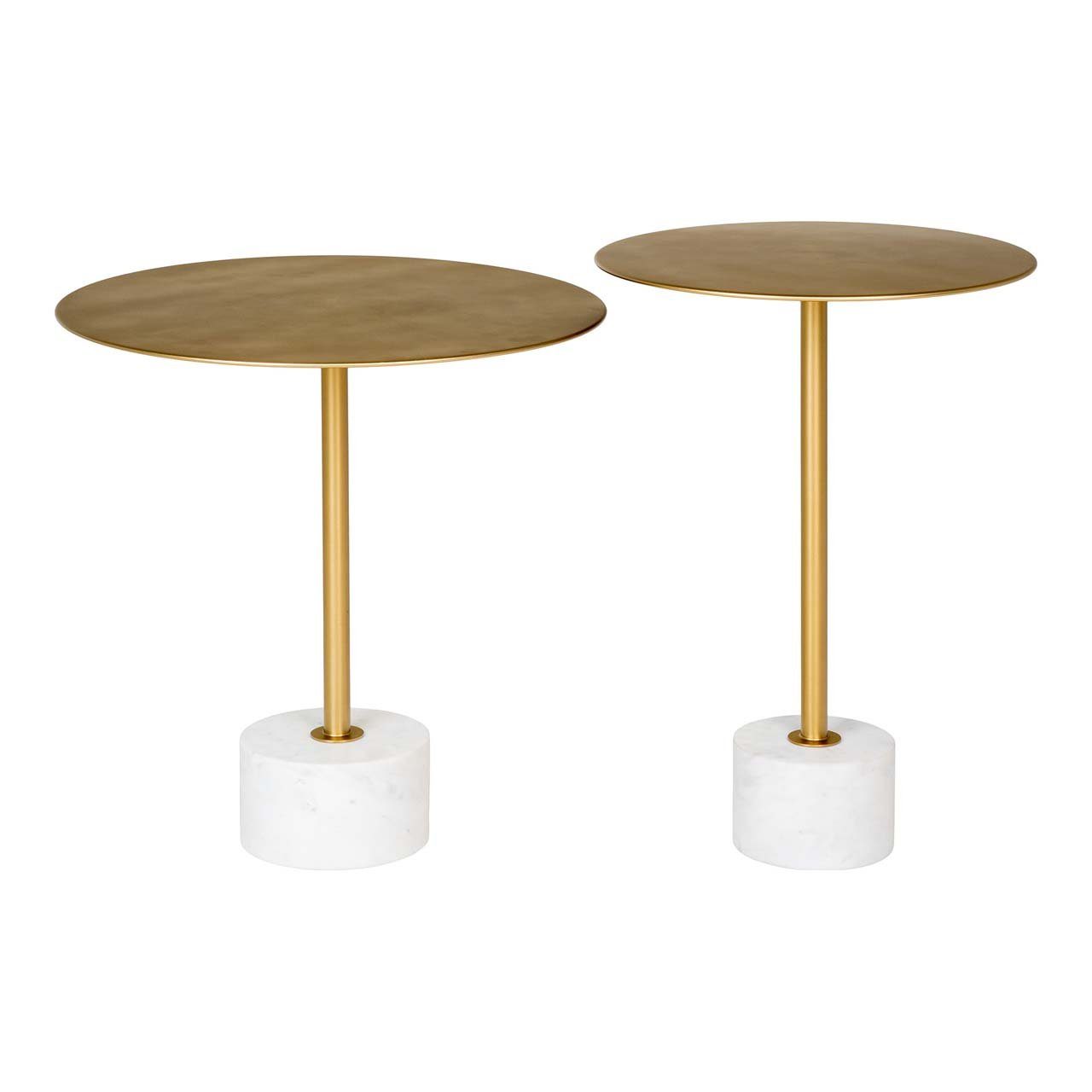 House Nordic Couchtisch Lecco Couchtisch, Ecktisch Ø41cm Marmor Messing – Bild 4 von 4