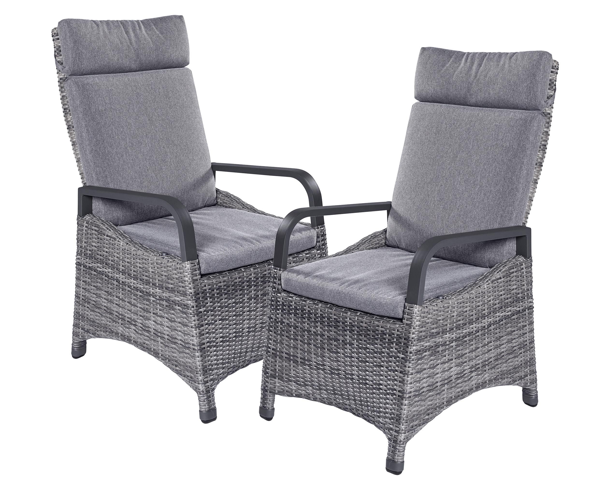 LC Garden Gartenstuhl LC Garden »Komido« Gartenstuhl Polyrattan/Aluminium Positionsstuhl (2 St)