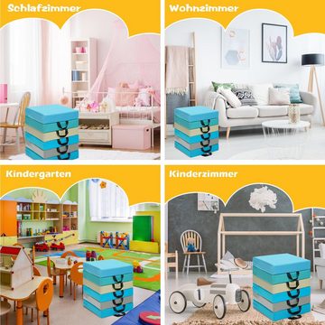 COSTWAY Bodenkissen 6er Set Kinder Sitzkissen, mit Griff & Reißverschluss