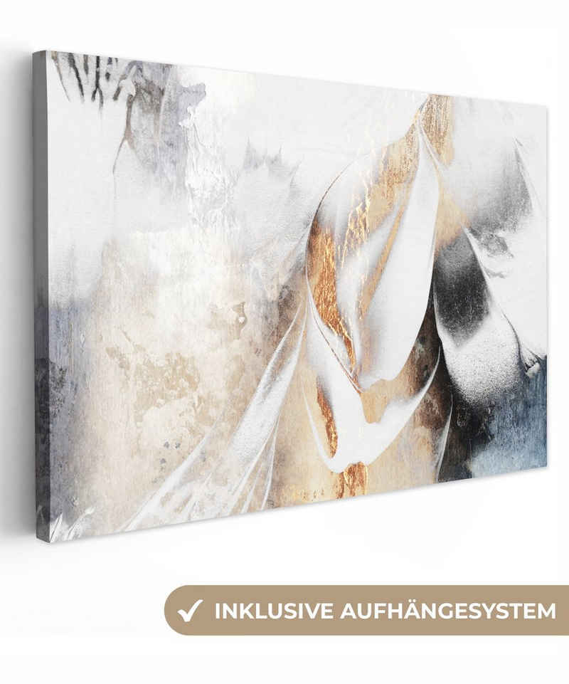 OneMillionCanvasses® Leinwandbild Abstrakt - Gold - Design - Luxe, (1 St), Wandbild Leinwandbilder, Aufhängefertig, Wanddeko, 30x20 cm