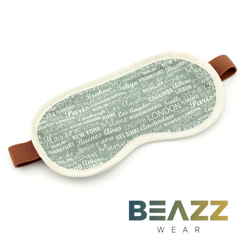 BEAZZ Schlafmaske Schlafmaske, Augenmaske, Schlafbrille - Städte, Bequem - Perfekte Abdunklung, 1-tlg., HANDMADE IN GERMANY
