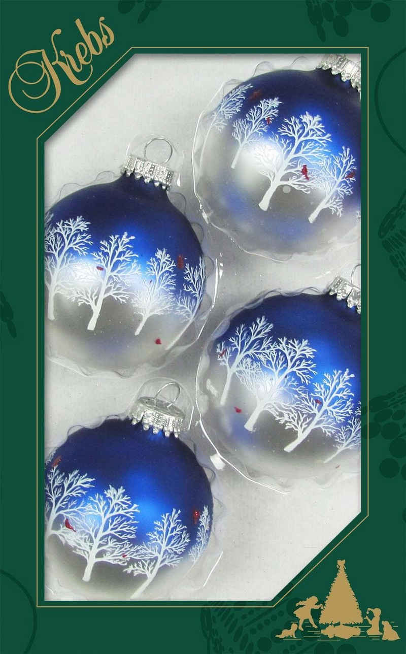 Krebs Glas Lauscha Weihnachtsbaumkugel »Kardinal, Weihnachtsdeko, Christbaumschmuck, Christbaumkugeln Glas« (4 St)