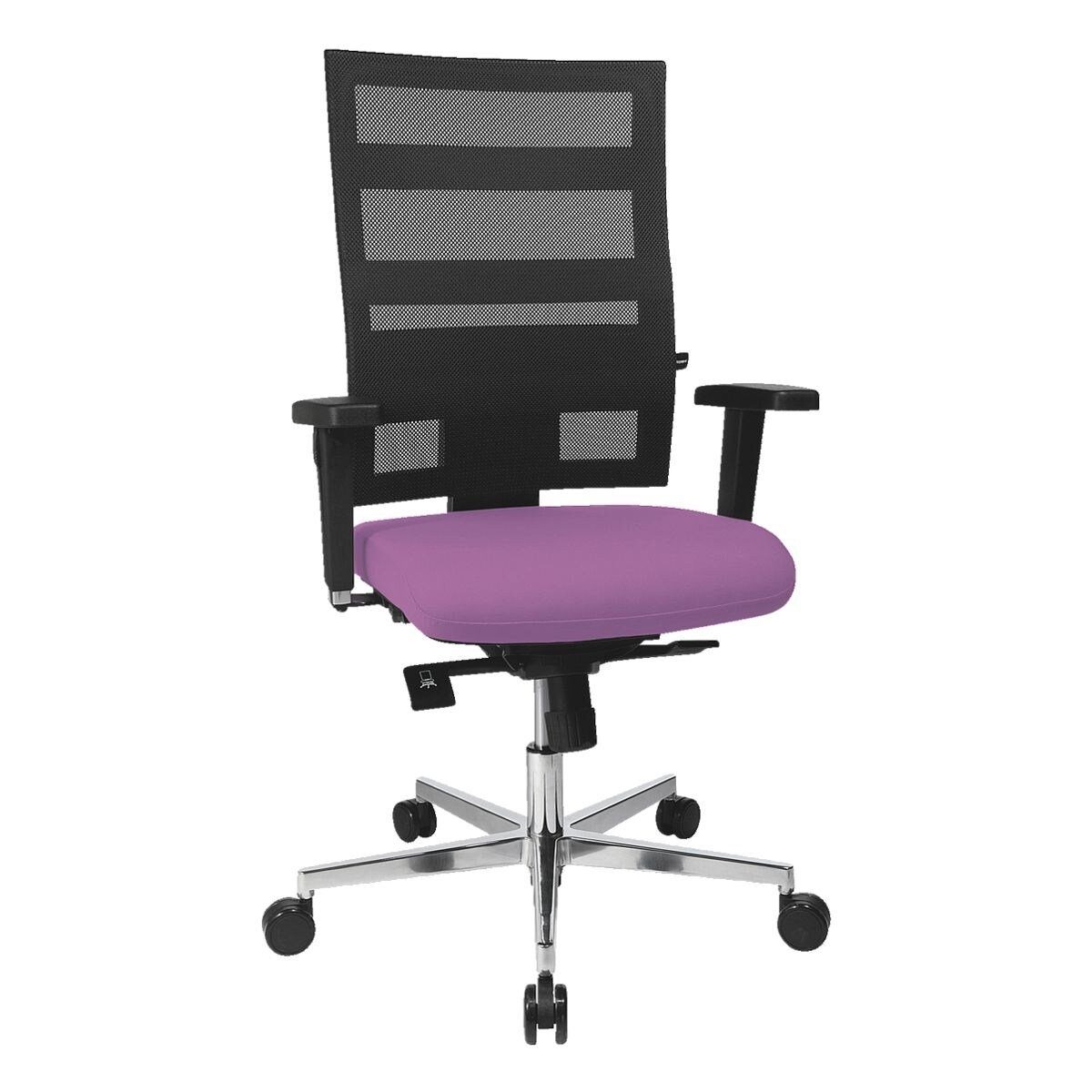 TOPSTAR Schreibtischstuhl Sitness X-Pander Plus, mit Armlehnen, Flachsitz und Netzlehne violett-schwarz