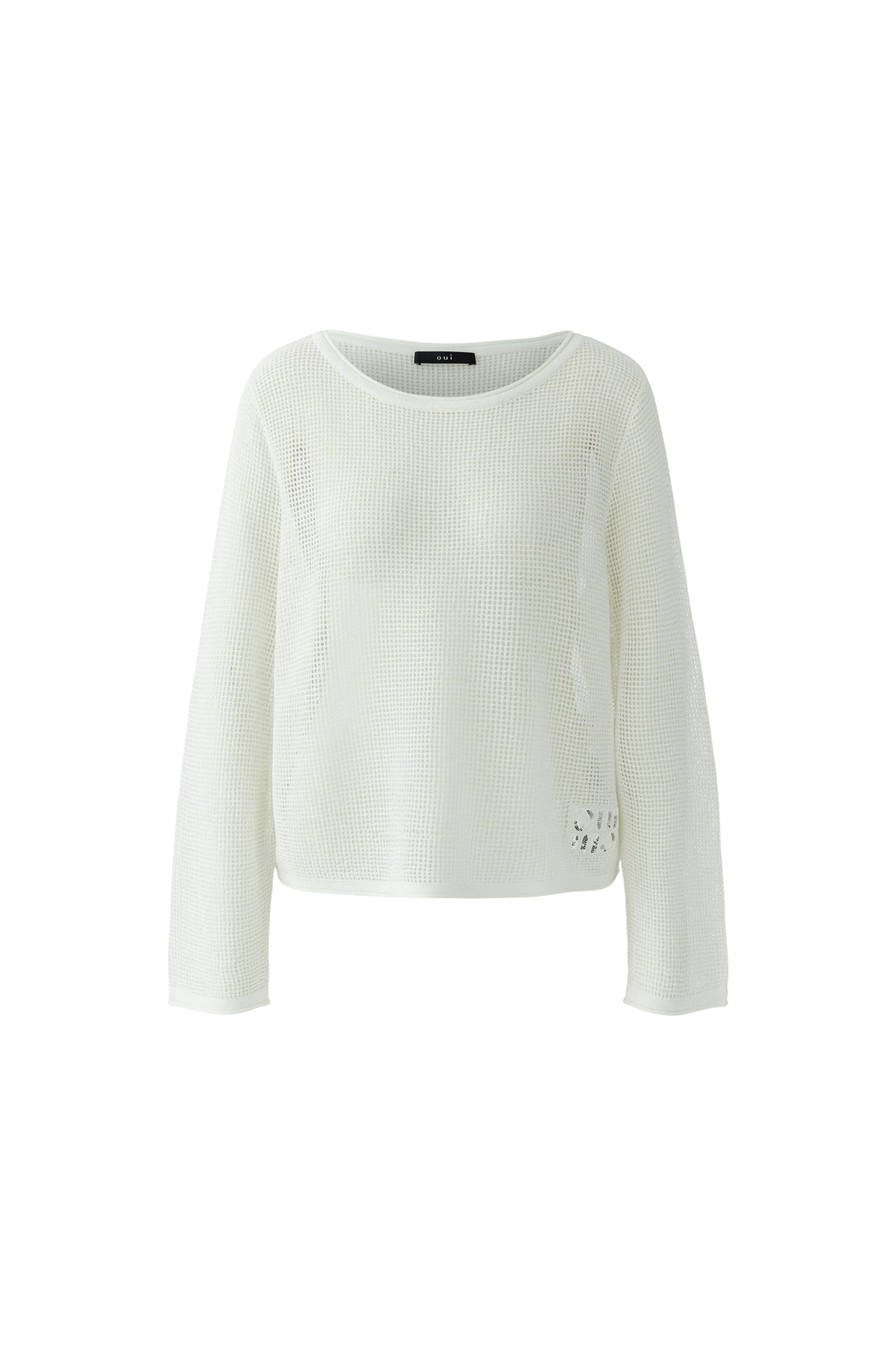 Oui Strickpullover Pullover cloud dancer
