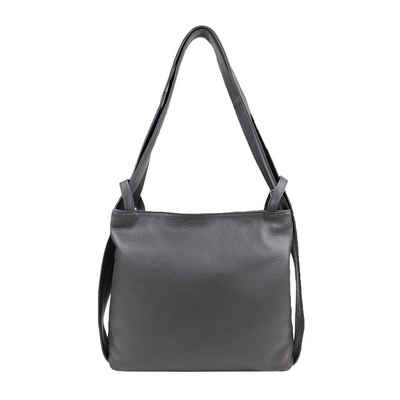 ITALYSHOP24 Rucksack »Made in Italy Damen 2in1 Leder Tasche«, leichtgewicht Shopper, als Schultertasche, Umhängetasche & Rucksack tragbar