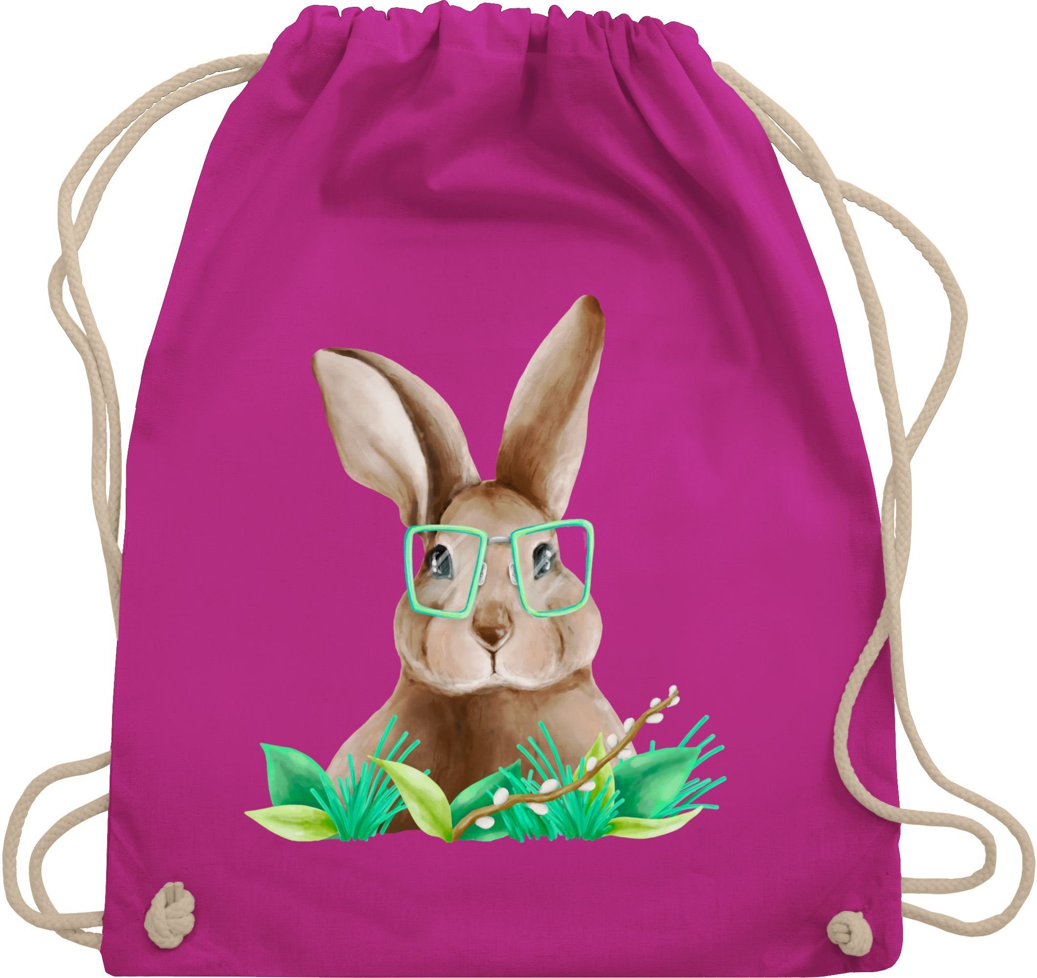 Shirtracer Turnbeutel Hase mit Brille I Osterhase Nerd I Oster Hase, Ostergeschenk Deko