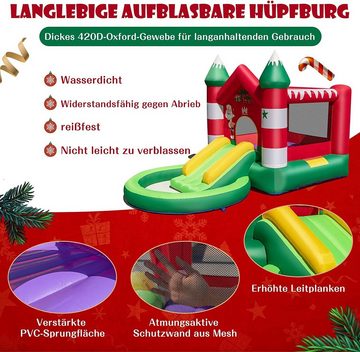 KOMFOTTEU Hüpfburg Weihnachtliches Hüpfburg mit Rutsche, (1-tlg), 390 x 210 x 220 cm, (ohne Gebläse)