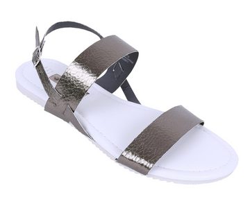Sarcia.eu Metallische Sandalen für Damen Spangenverschluss Streifen 37 EU / 4 UK Badesandale
