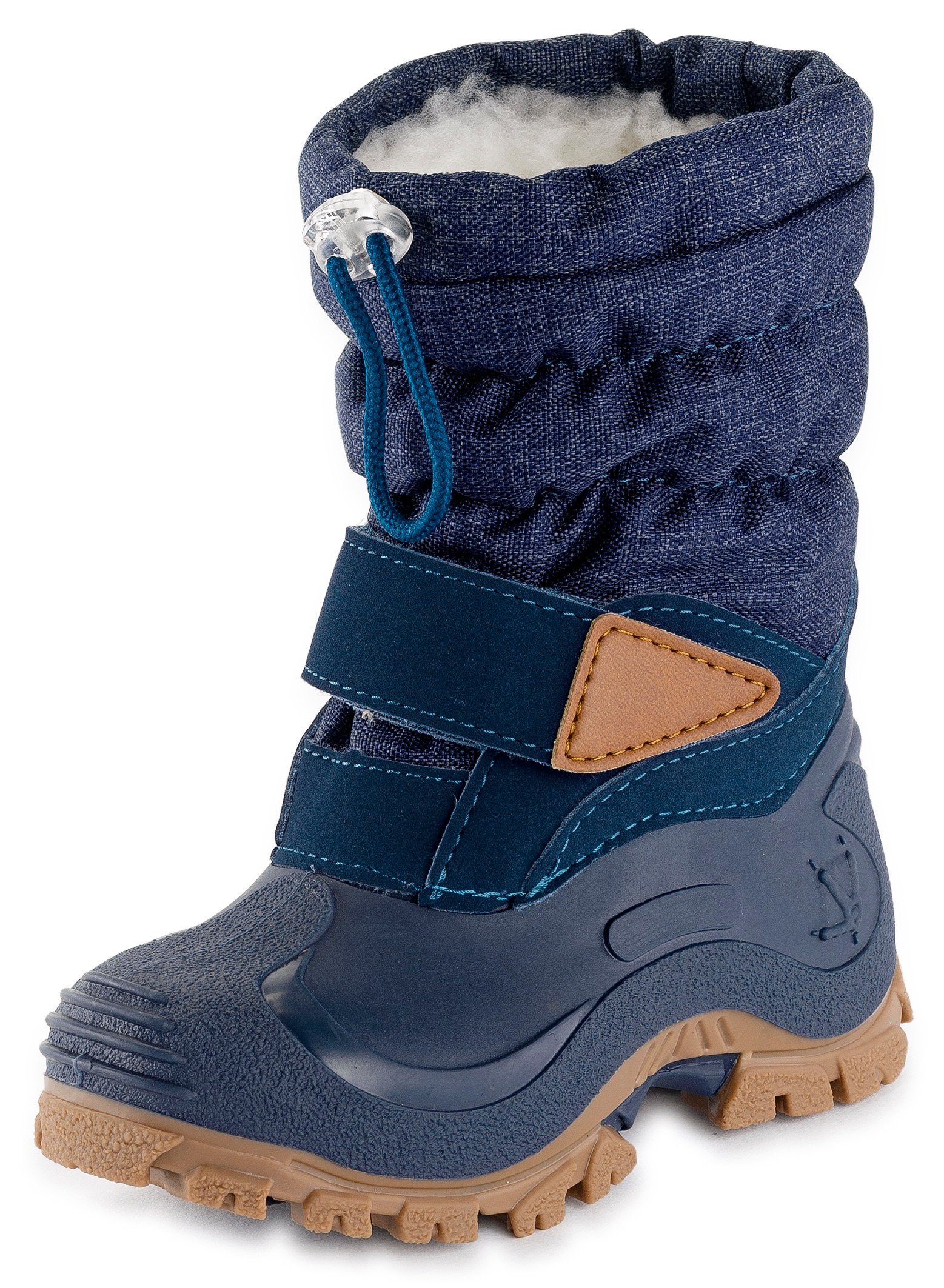 Finn Winterstiefel Schurwolle navy-gemustert Snowboots mit Lurchi