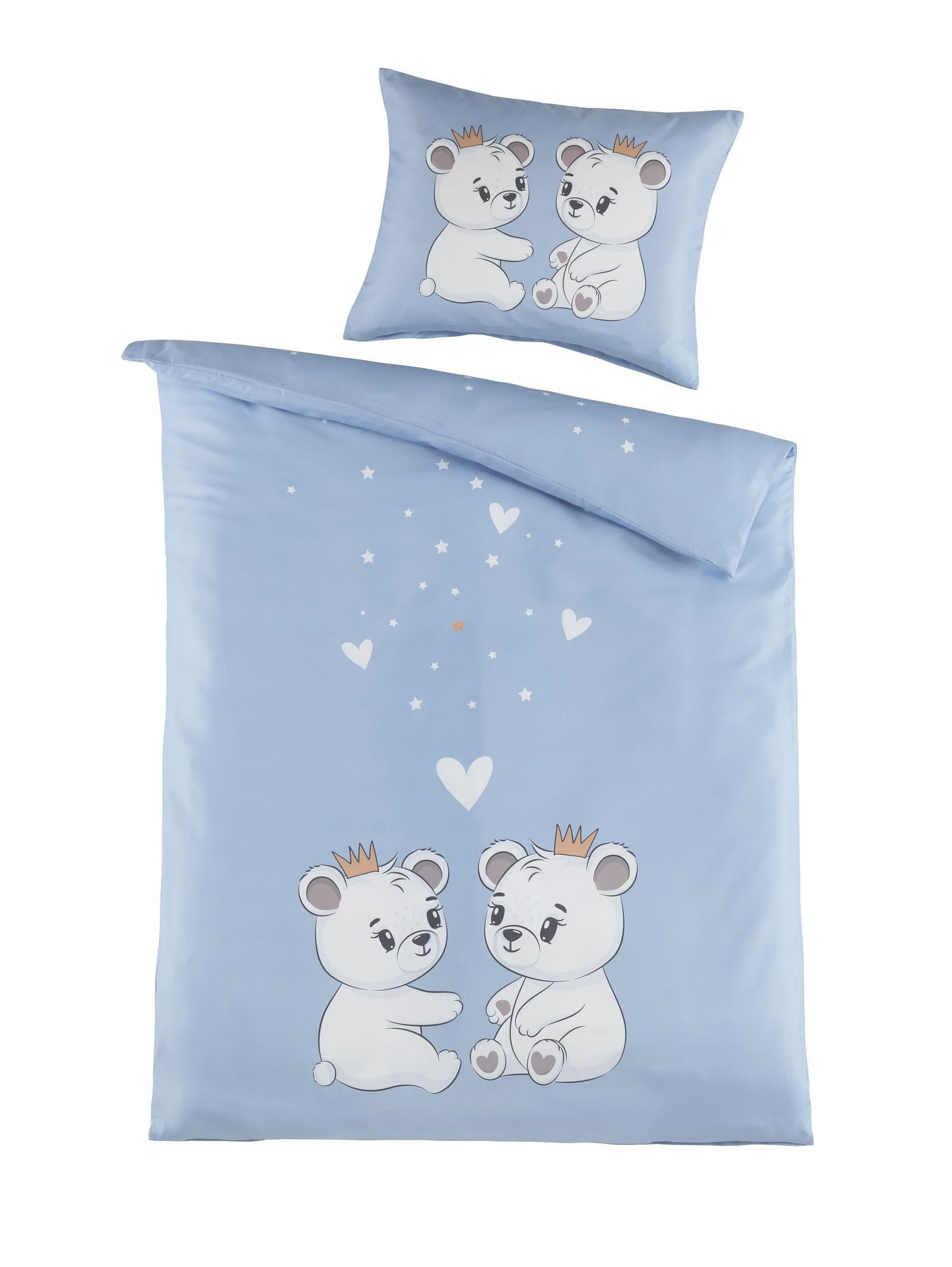 Optidream Babybettwäsche Set Renforcé 100x135 Design Bärenfreunde, Renforcé, 2 teilig, Sommer Geschenke Idee Frauen Männer weich sale Reißverschluss Partner