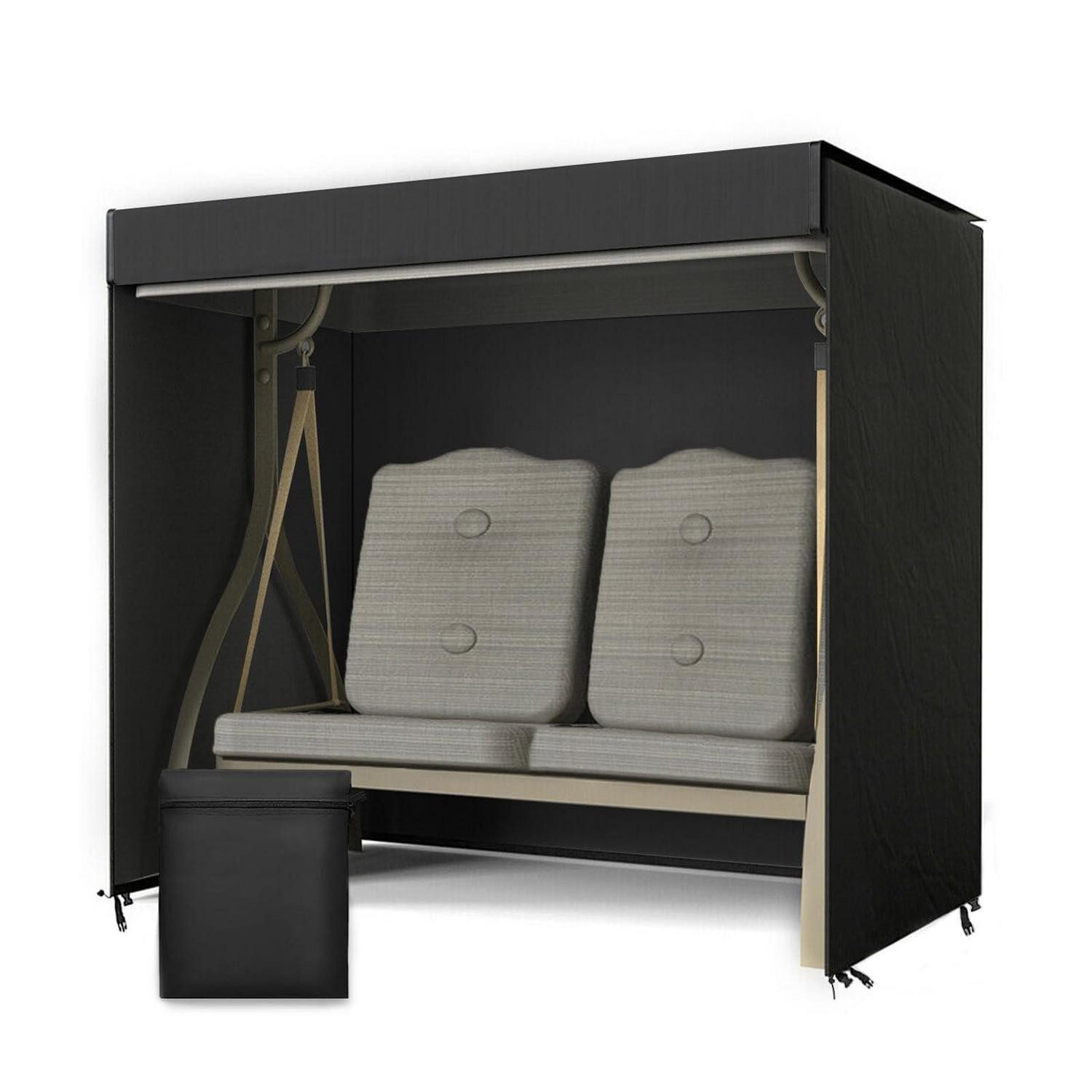 LuxusKollektion Gartenmöbel-Schutzhülle Hollywoodschaukel Abdeckung 175x125x160cm Schwarz (1-St)