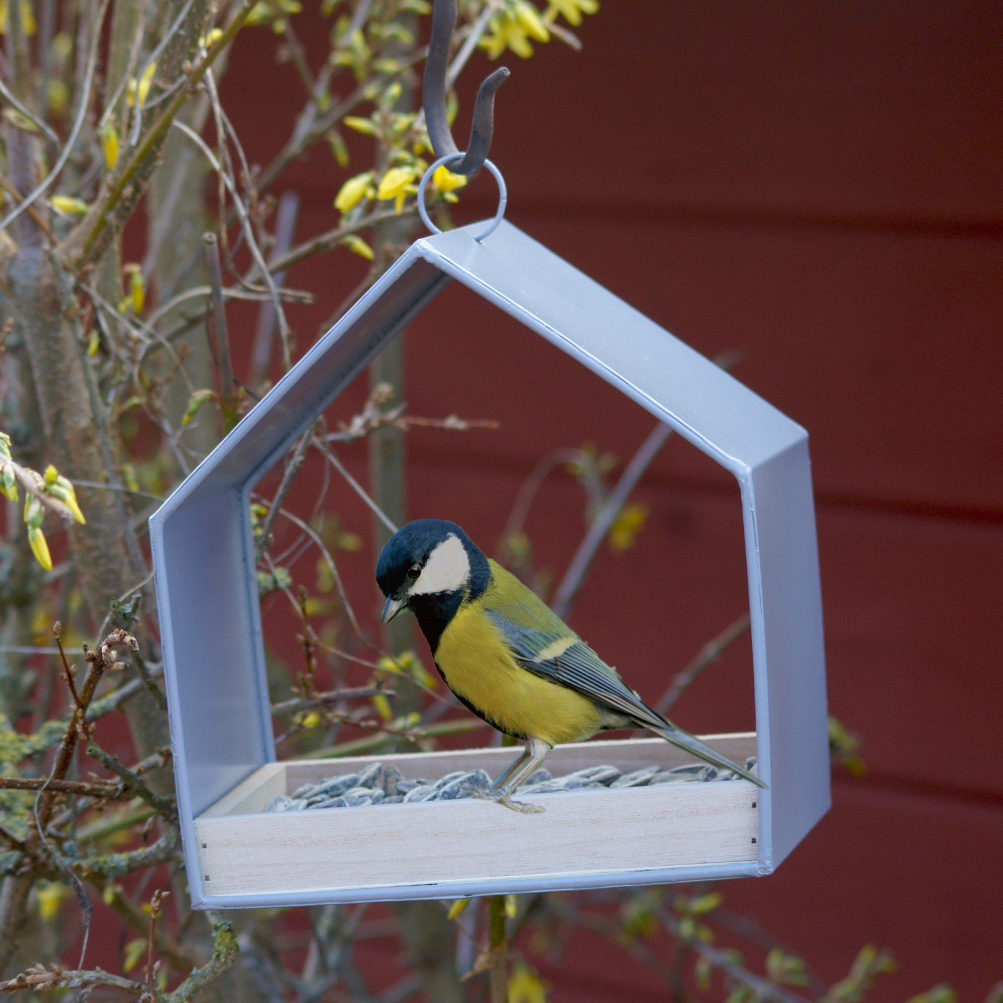 Thumbnail - UNUS GARDEN Vogelhaus Futterhaus aus Zink zum Aufhängen, Vogelfutterhaus Vogelvilla Vogelhäuschen Futterstation aus Zink