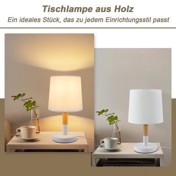 Nettlife Nachttischlampe 2er Set E27 Weiß Vinatge Nachttischleuchte Weihnachtsgeschenke, mit Kippschalter, ohne Leuchtmittel, für Schlafzimmer Wohnzimmer Esszimmer