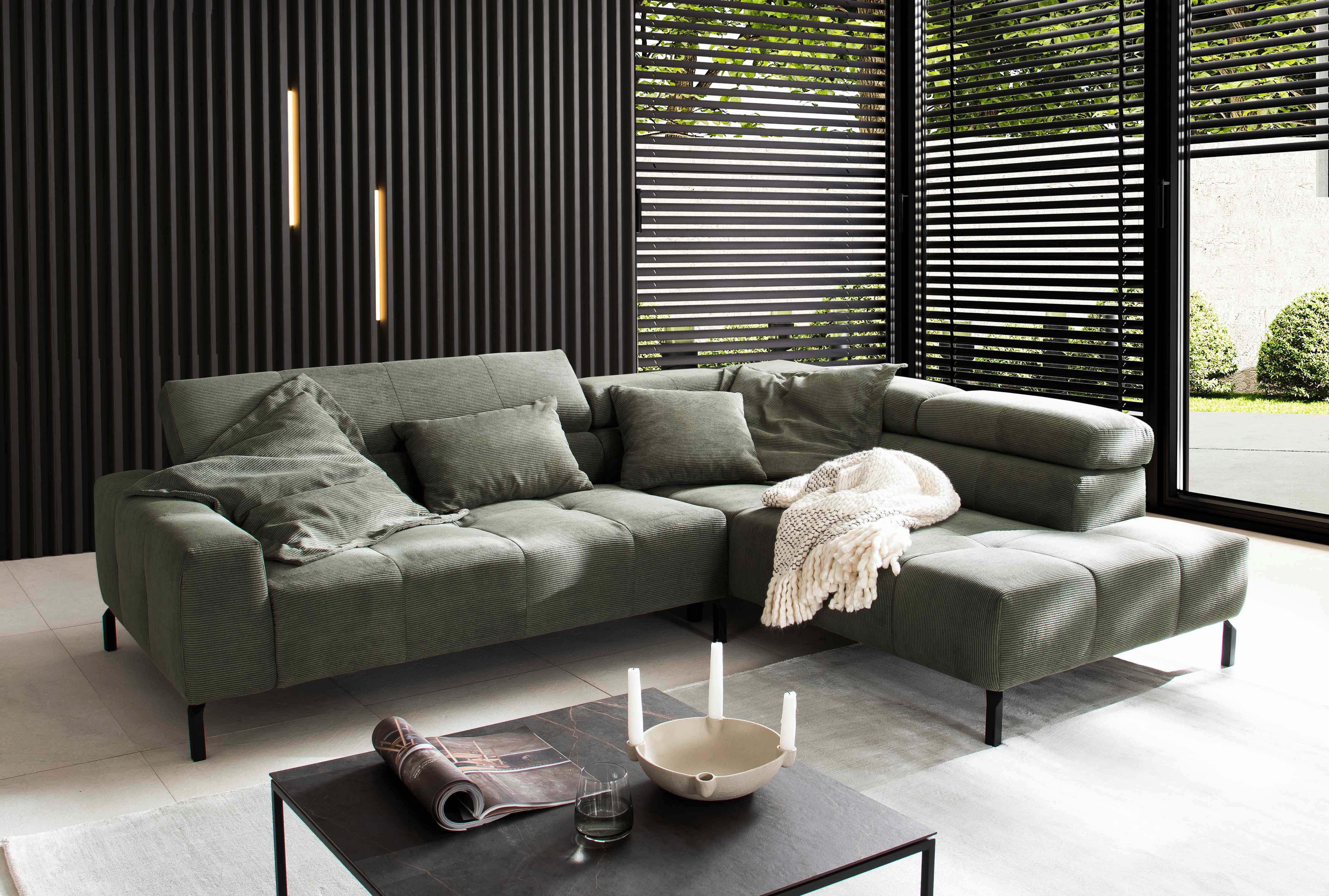 Places of Style Ecksofa "Claya, L-Form, incl. Kopfteilverstellung, Breite 2 günstig online kaufen
