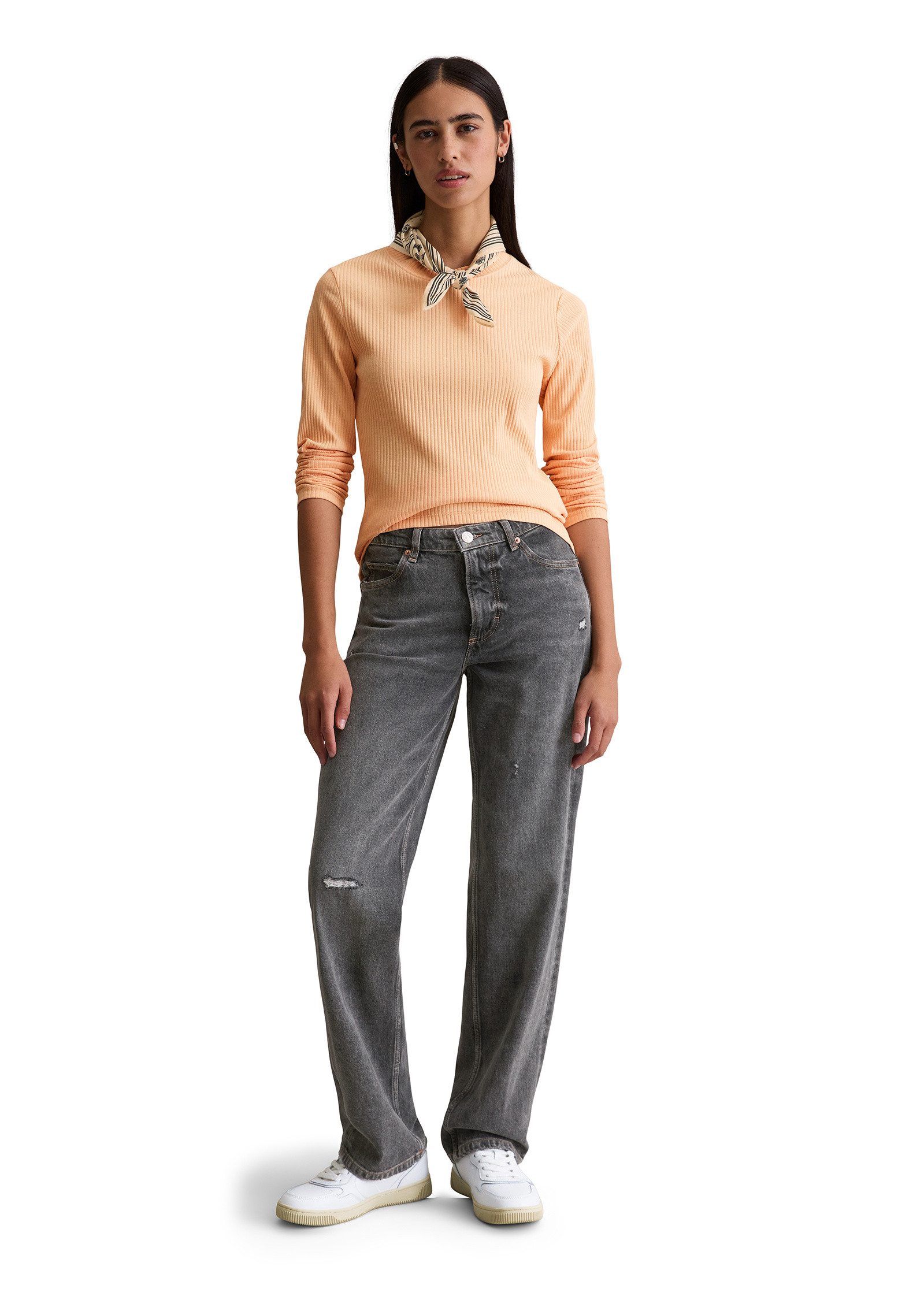 Marc O'Polo DENIM Langarmshirt aus Rippjersey