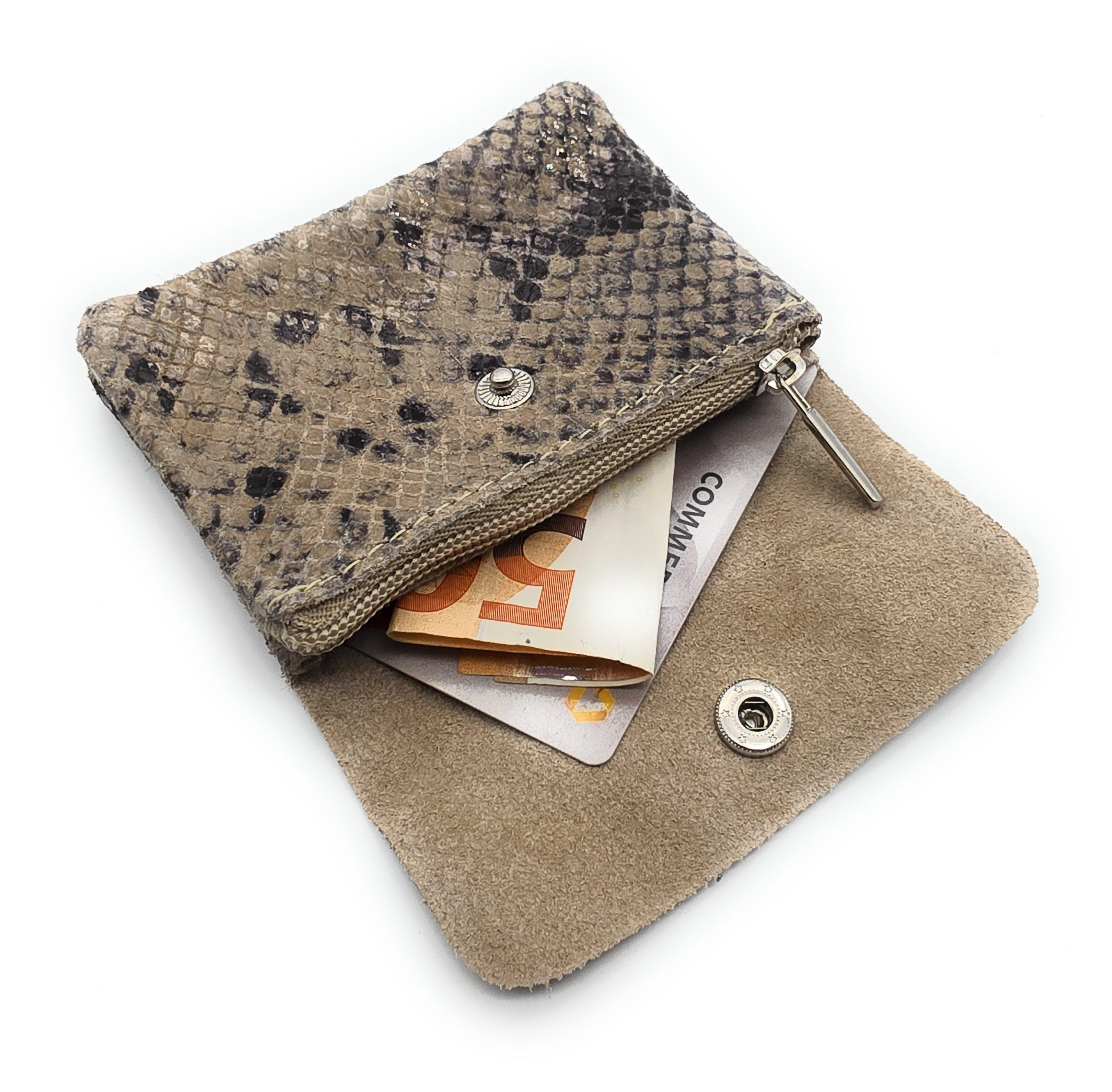 Lemasi Mini Geldbörse kleines echt Leder Portemonnaie, pures Leder, Made in Italy, Die minimalistische Börse, ideal für Urlaub und Alltag