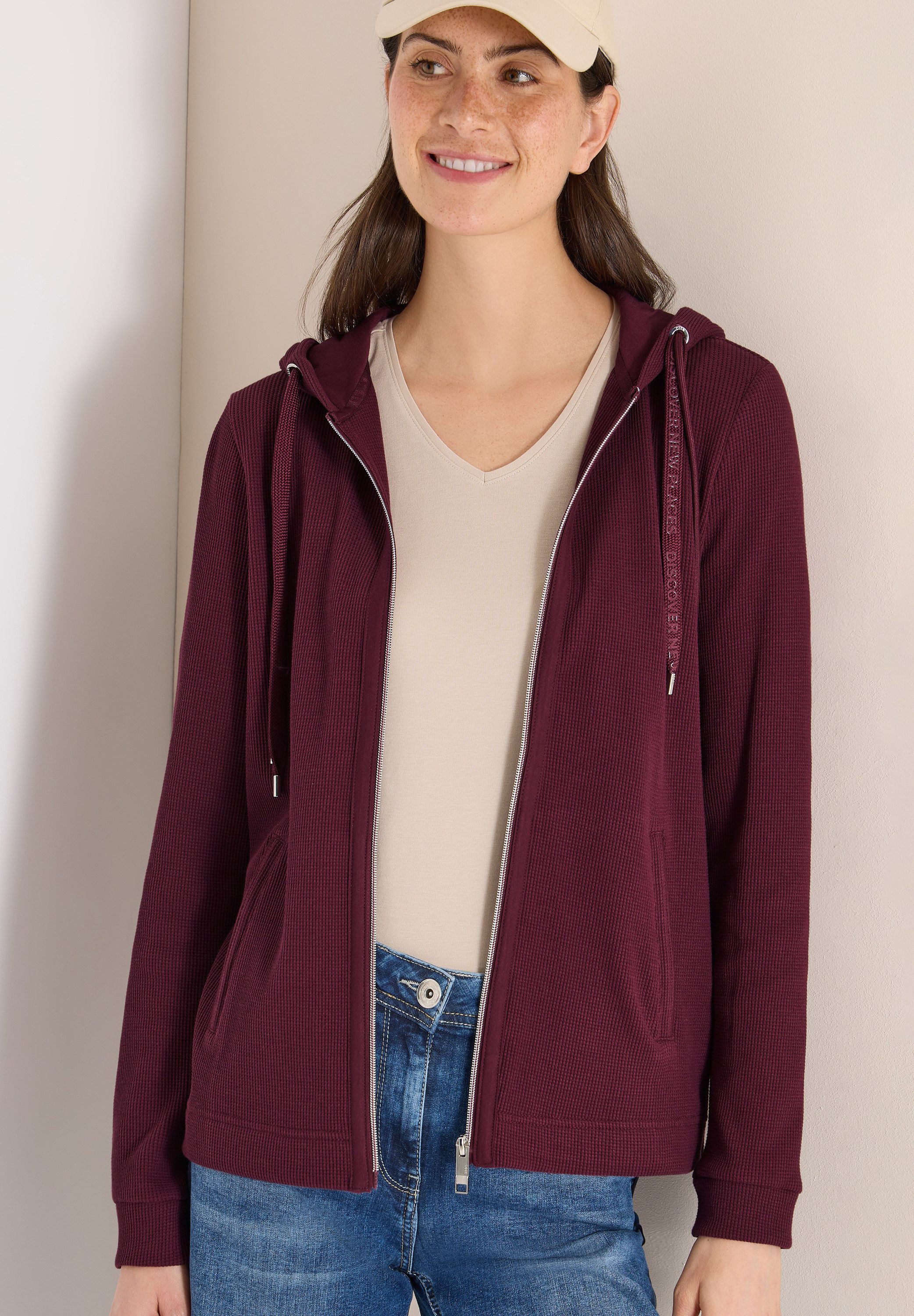 CECIL Cardigan mit Kapuze