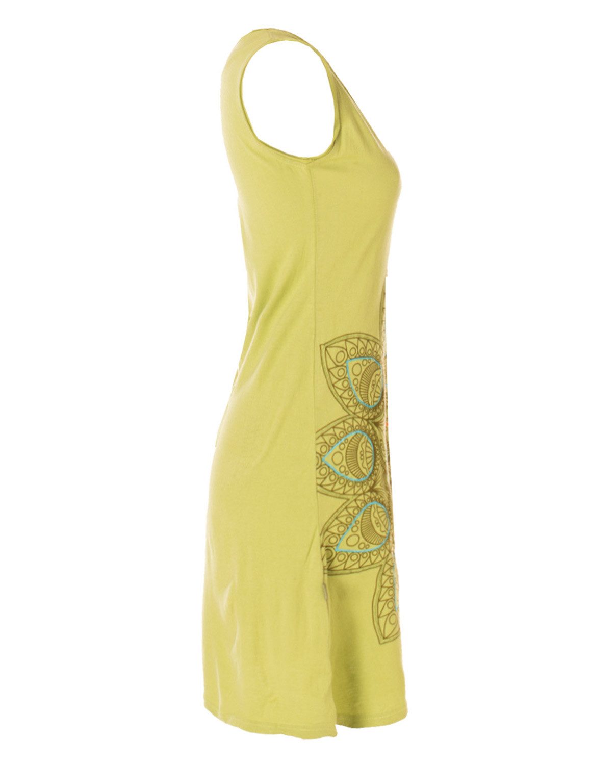 Vishes Sommerkleid Ärmelloses Jersey Kleid Baumwolle Mandala Print Sommer Alternative Mode, Boho, Hippie, Ethno, Festival – Bild 3 von 4