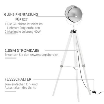 HOMCOM Stehlampe Stativleuchte 1, 85 cm, Ein-,Ausschalter, ohne Leuchtmittel, Ohne Licht, Dreibein Stehlampe