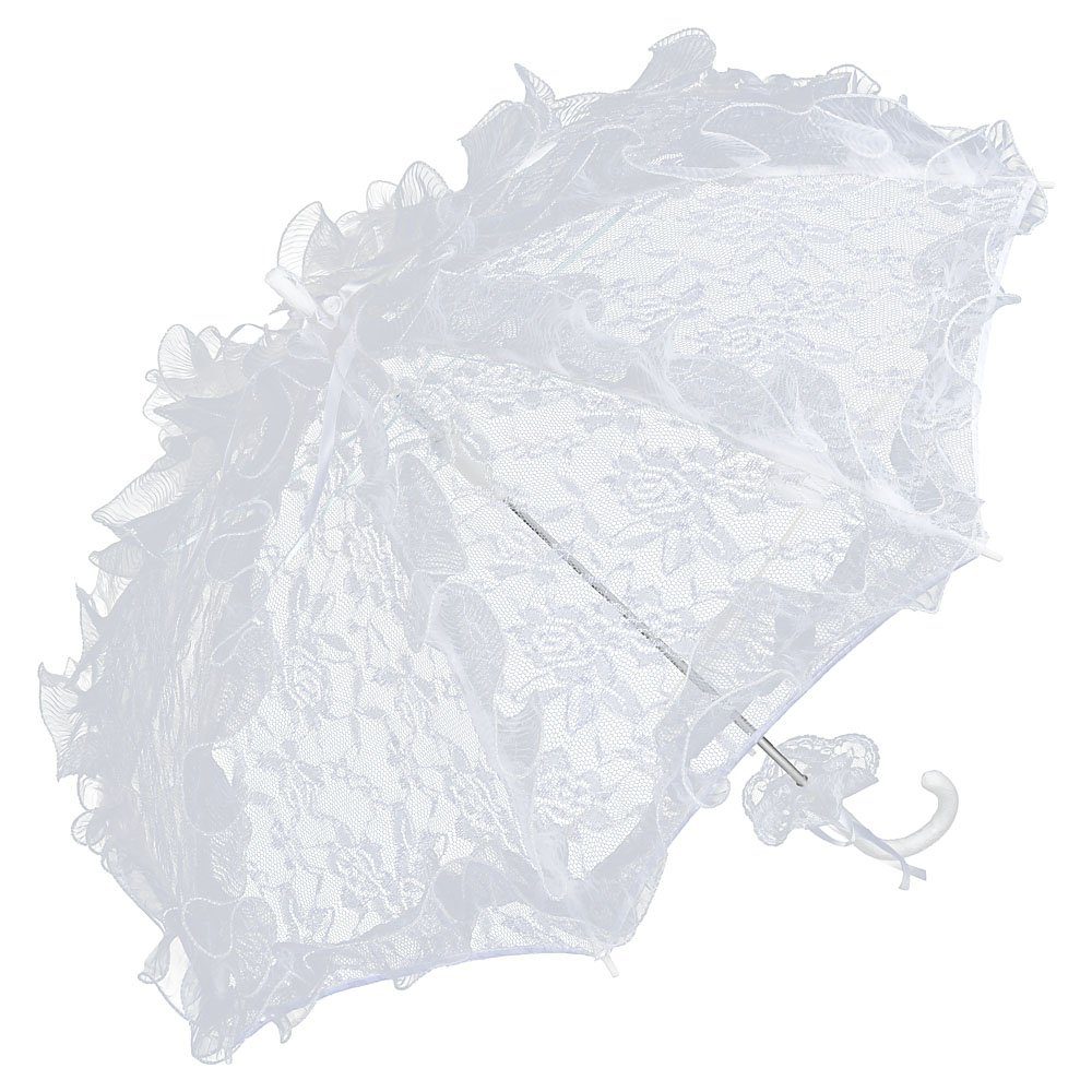 Stockregenschirm weiß von Spitzenschirm Lilienfeld Hochzeitsschirm Brautschirm Désirée