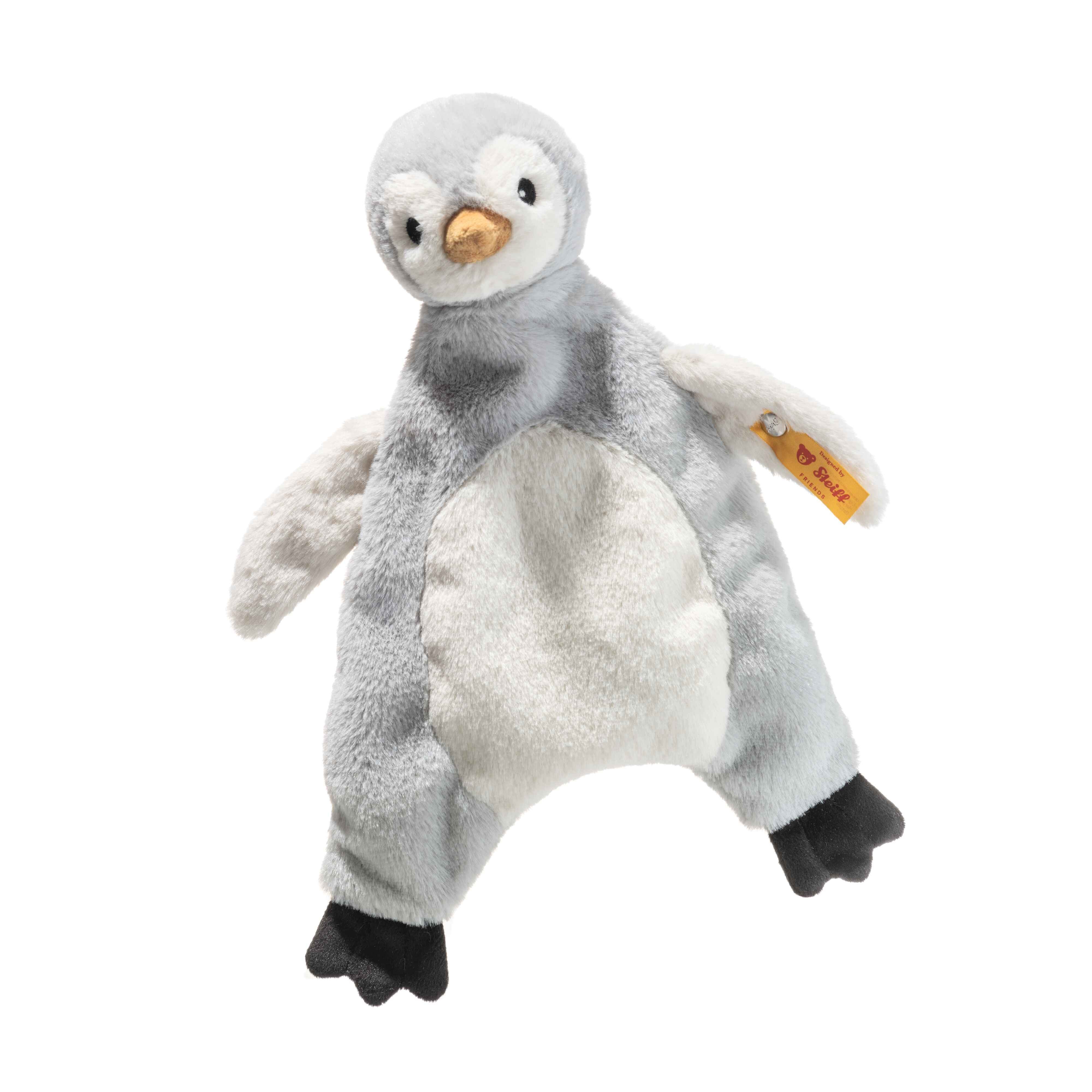 Steiff Schmusetuch Lio Pinguin Schmusetuch, grau/weiß, (1-tlg), mit »Knopf im Ohr«