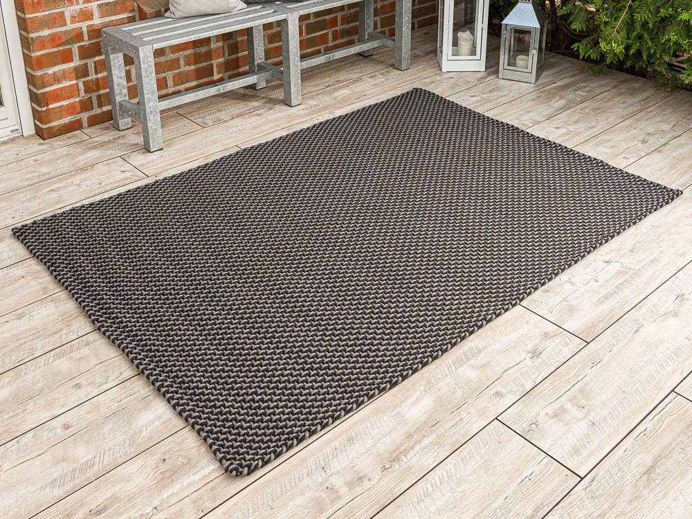 Teppich Pad Outdoor Teppich POOL Stone Grau / Schwarz 170x240 cm, PAD