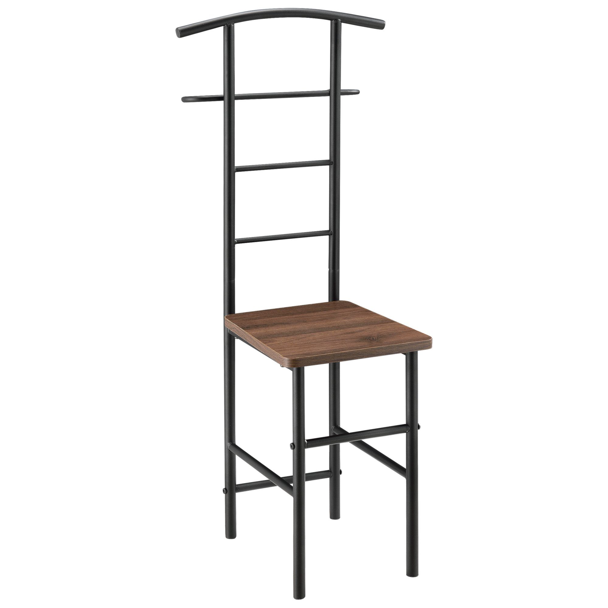 en.casa Herrendiener, Anaheim Stuhl mit Kleiderbügel und Hosenhalter Schwar günstig online kaufen