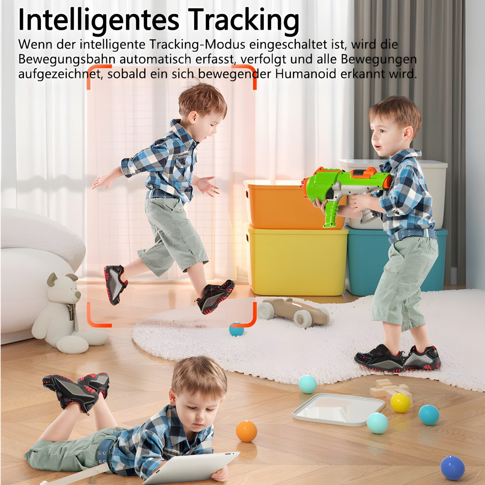 ibettertec Video-Babyphone Babyphone mit Kamera, 2.4 GHz WLAN Überwachungskamera, HD 1080P Innenkamera, Videoanruf mit einem Klick, Zwei-Wege-Gespräch, 360° Babyphone, Bewegungserkennung, Automatische Verfolgung, Unterstützung iOS/Android, für Babys/Haustiere/Haus