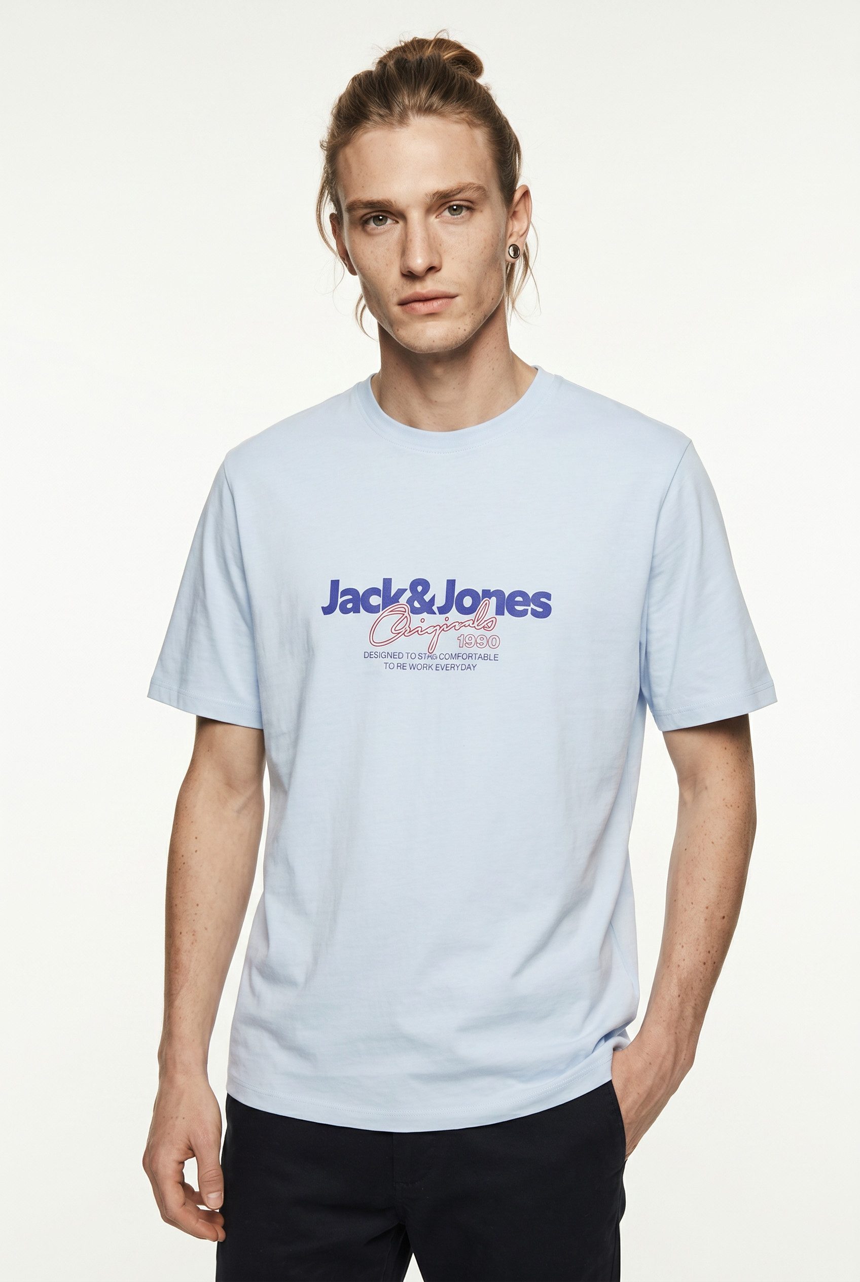 Jack & Jones T-Shirt JORCASSIS TEE SS CREW NECK FST mit Logo Schriftzug